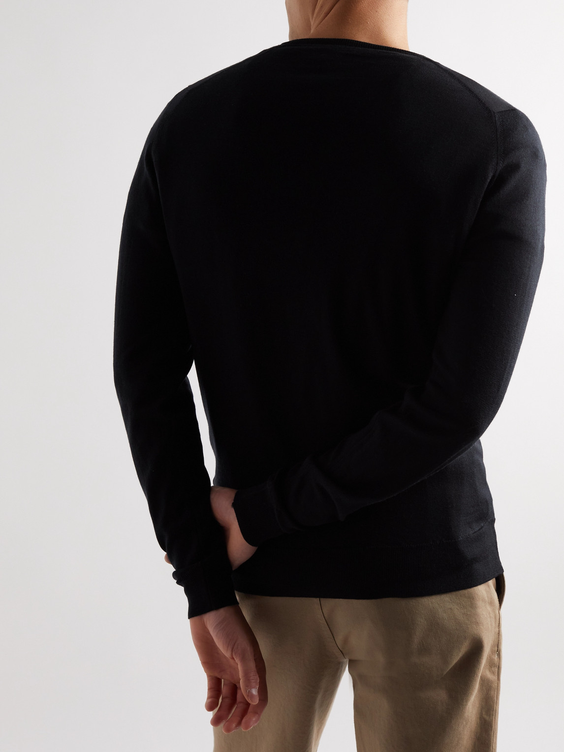Shop John Smedley Lundy Slim-fit Merino Wool Sweater In Black