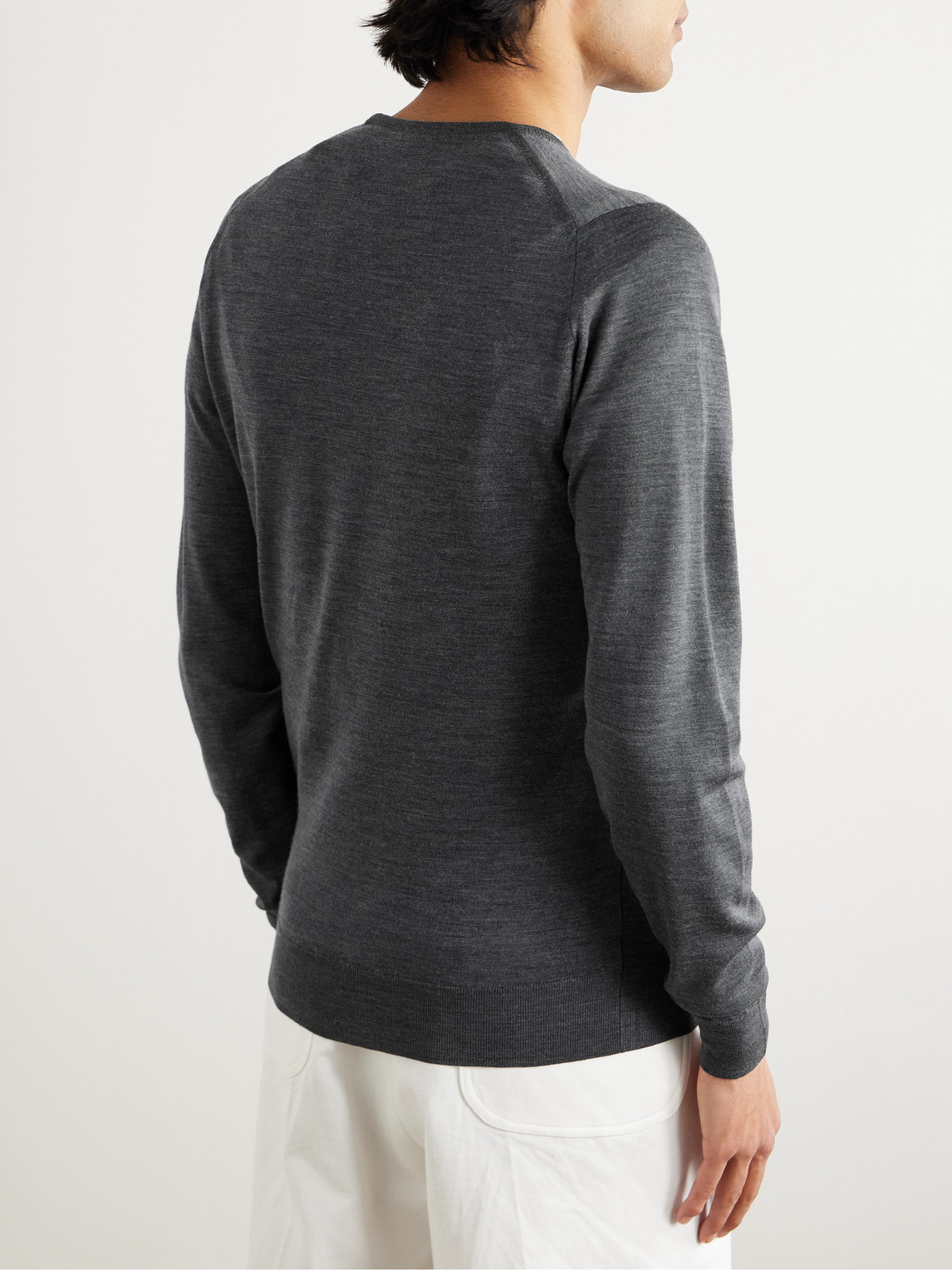Shop John Smedley Lundy Slim-fit Merino Wool Sweater In Gray