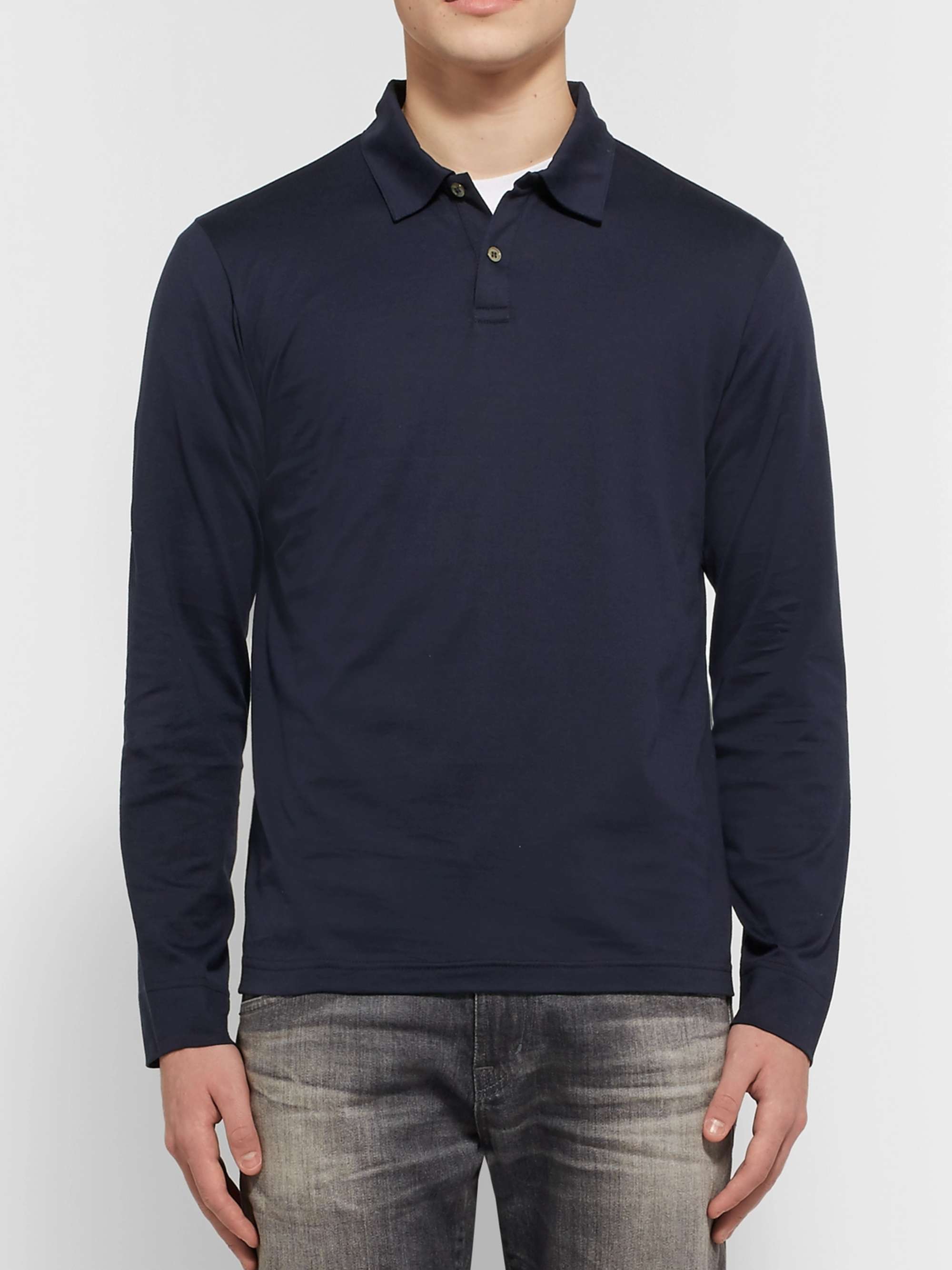 Blue Cotton-Jersey Polo Shirt | SUNSPEL | MR PORTER