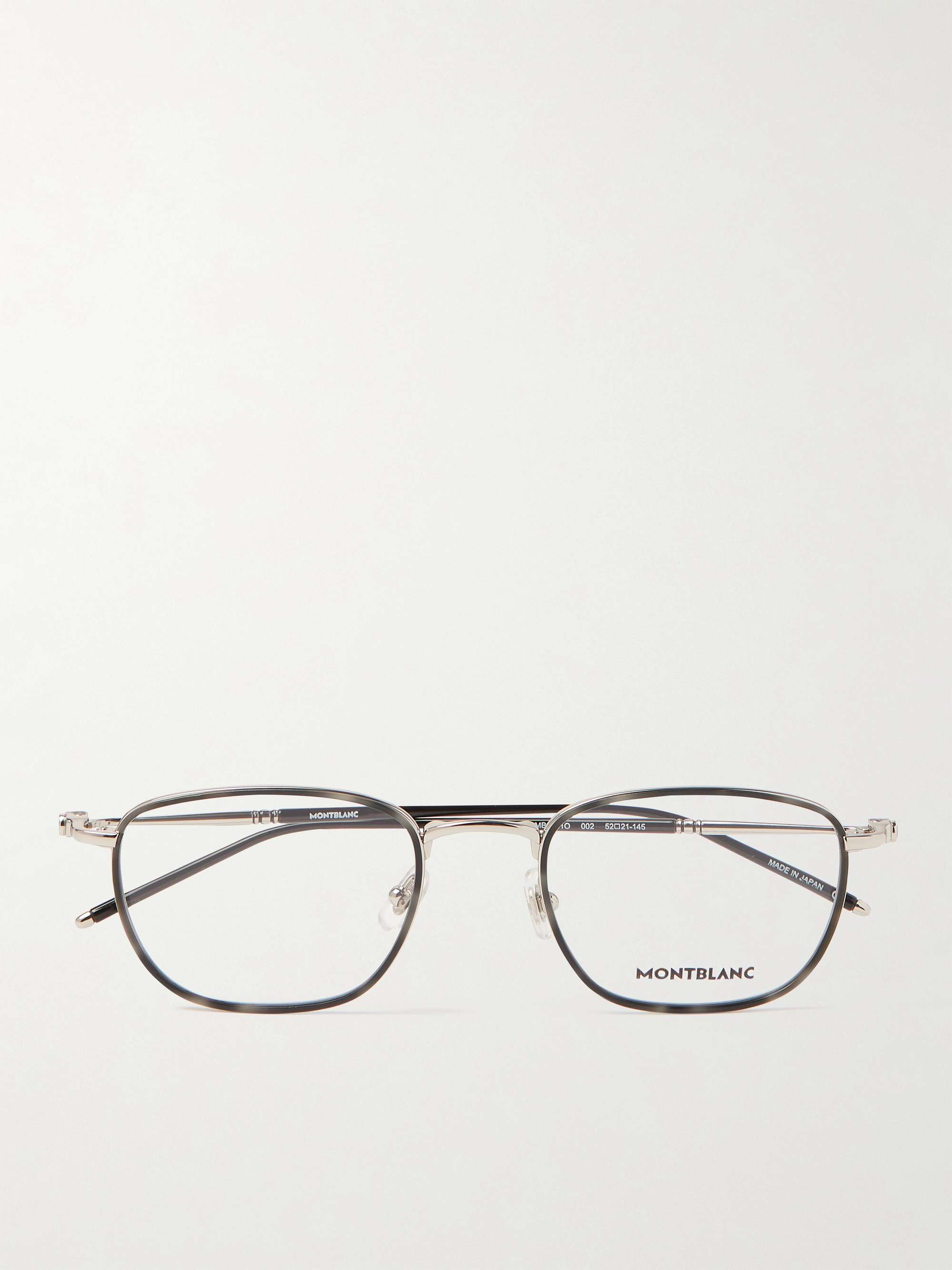 MONTBLANC Square-Frame Silver-Tone and Acetate Optical Glasses for Men | MR  PORTER