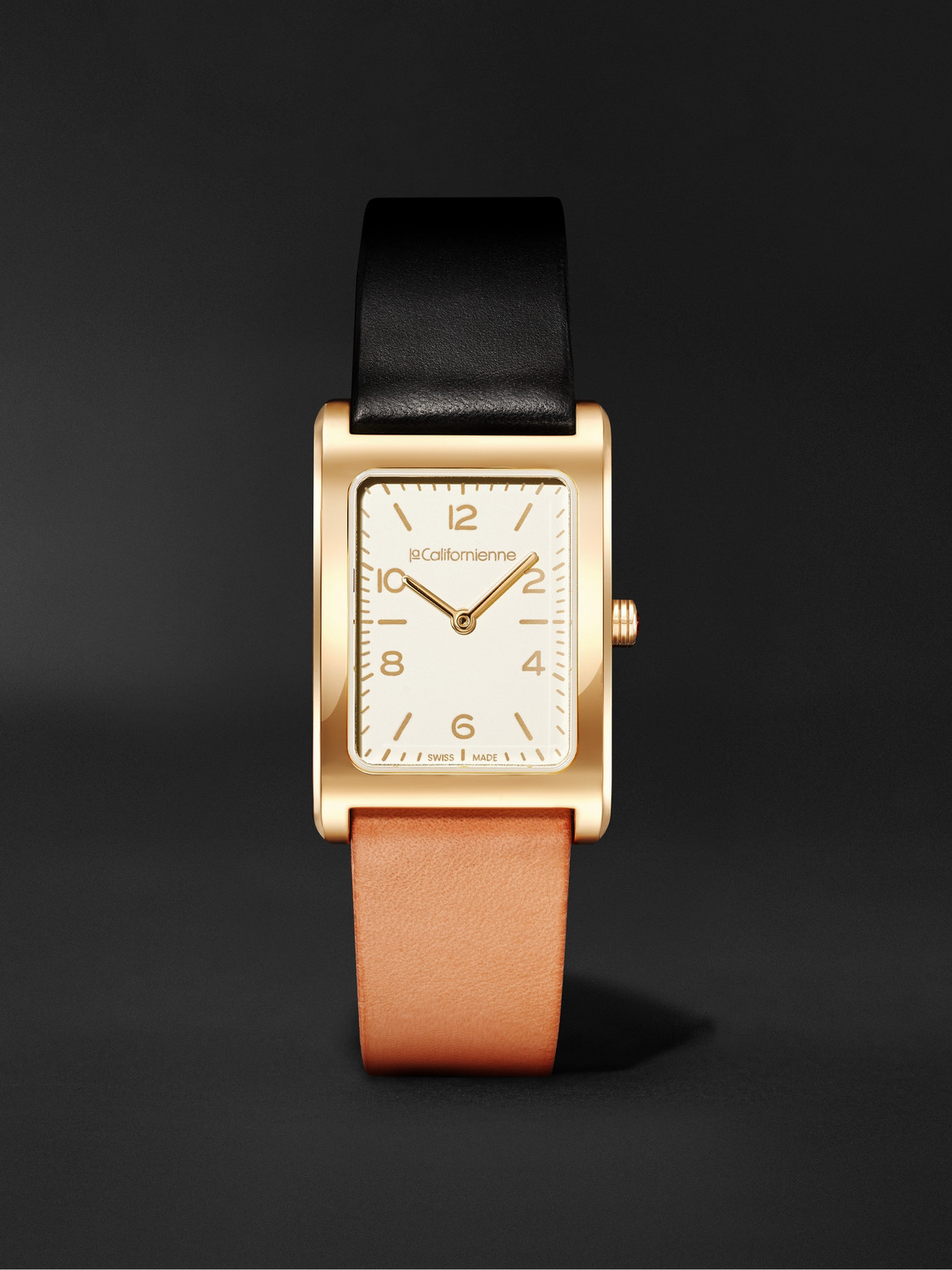 Lacalifornienne Daybreak 24mm Gold-plated And Leather Watch, Ref. No. Yg Db-05 Half N Half In Neutrals