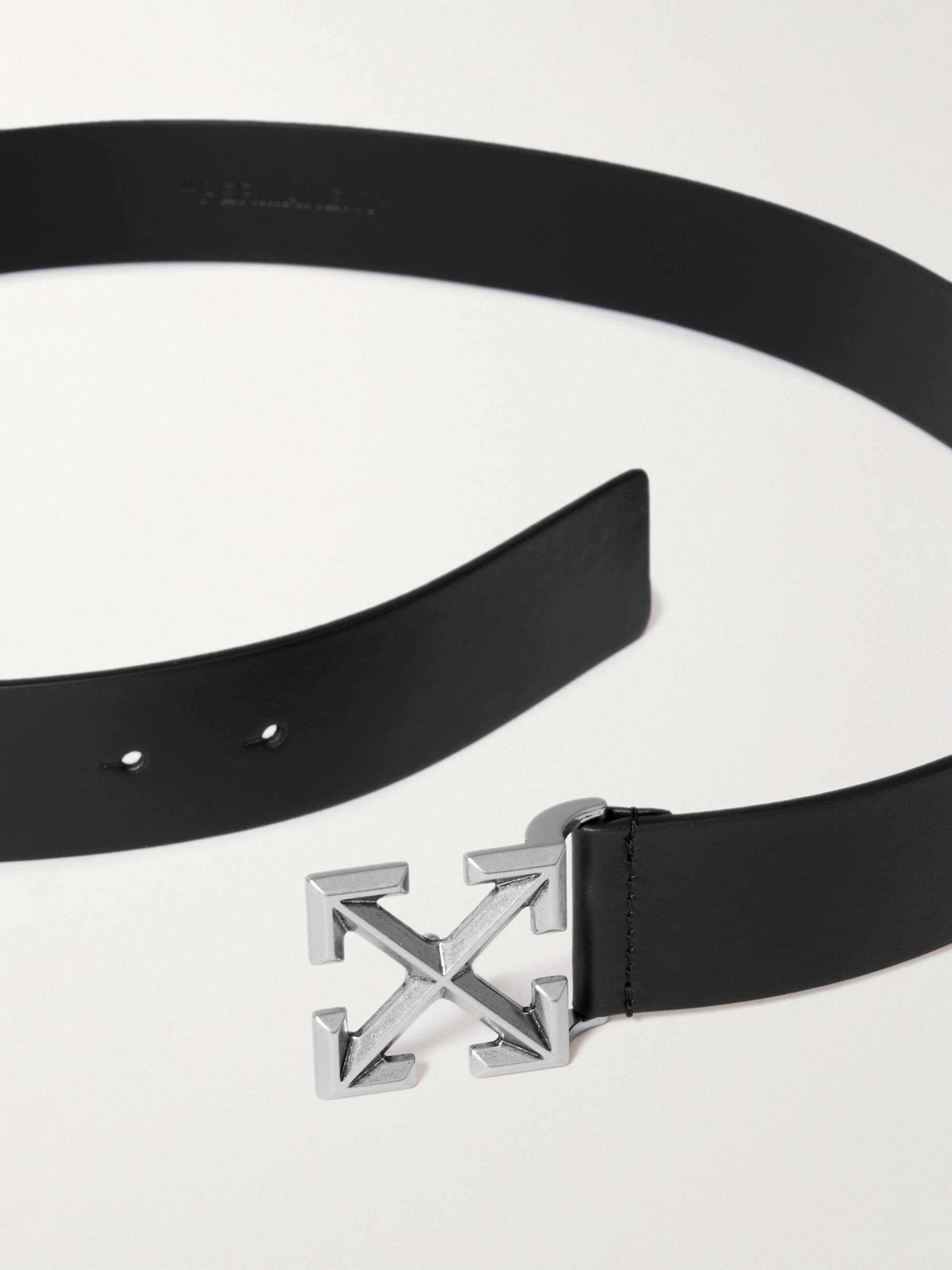 Off-White Black Leather Arrow Belt - 95