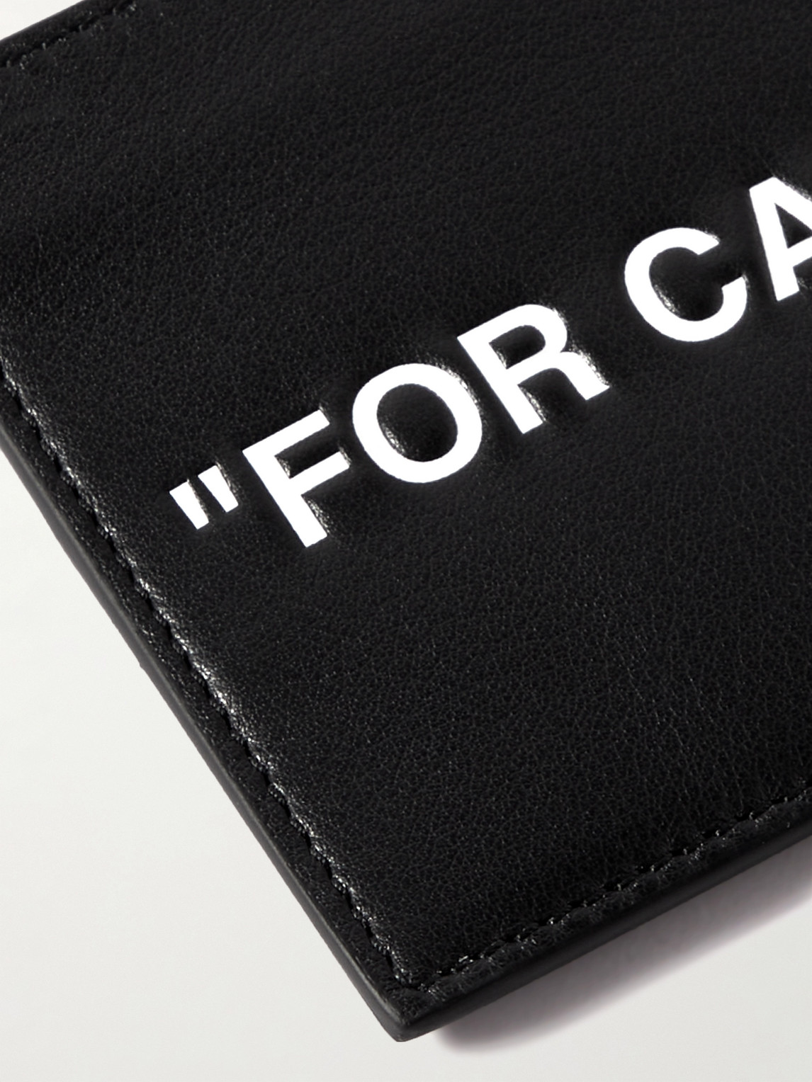 Shop Off-white Printed Leather Cardholder In Black