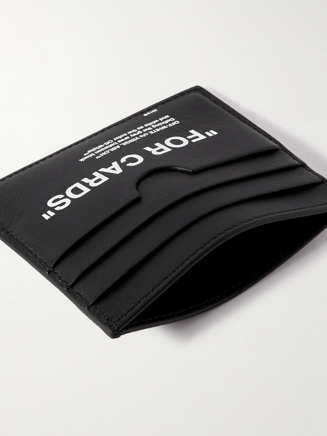 Shop Off-white Printed Leather Cardholder In Black