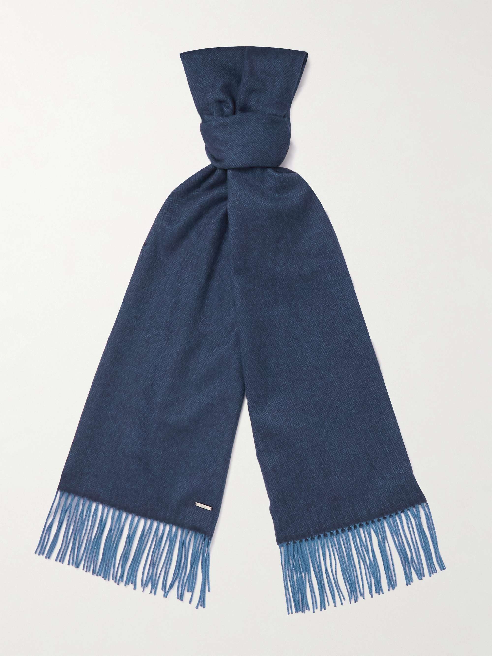 LORO PIANA Fringed Silk and Cashmere-Blend Scarf for Men | MR PORTER