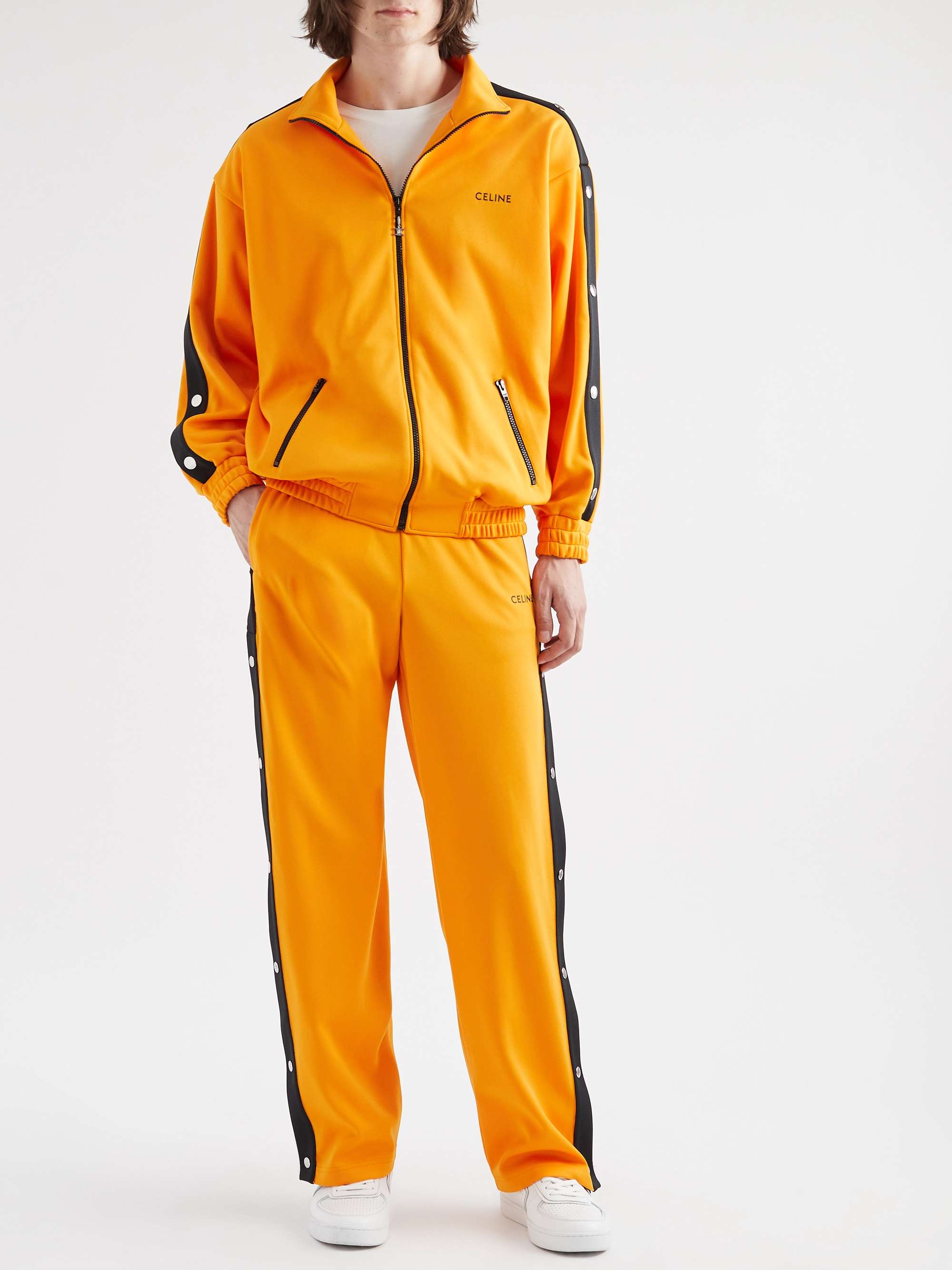 CELINE HOMME Studded Jersey Zip-Up Track Jacket for Men | MR PORTER