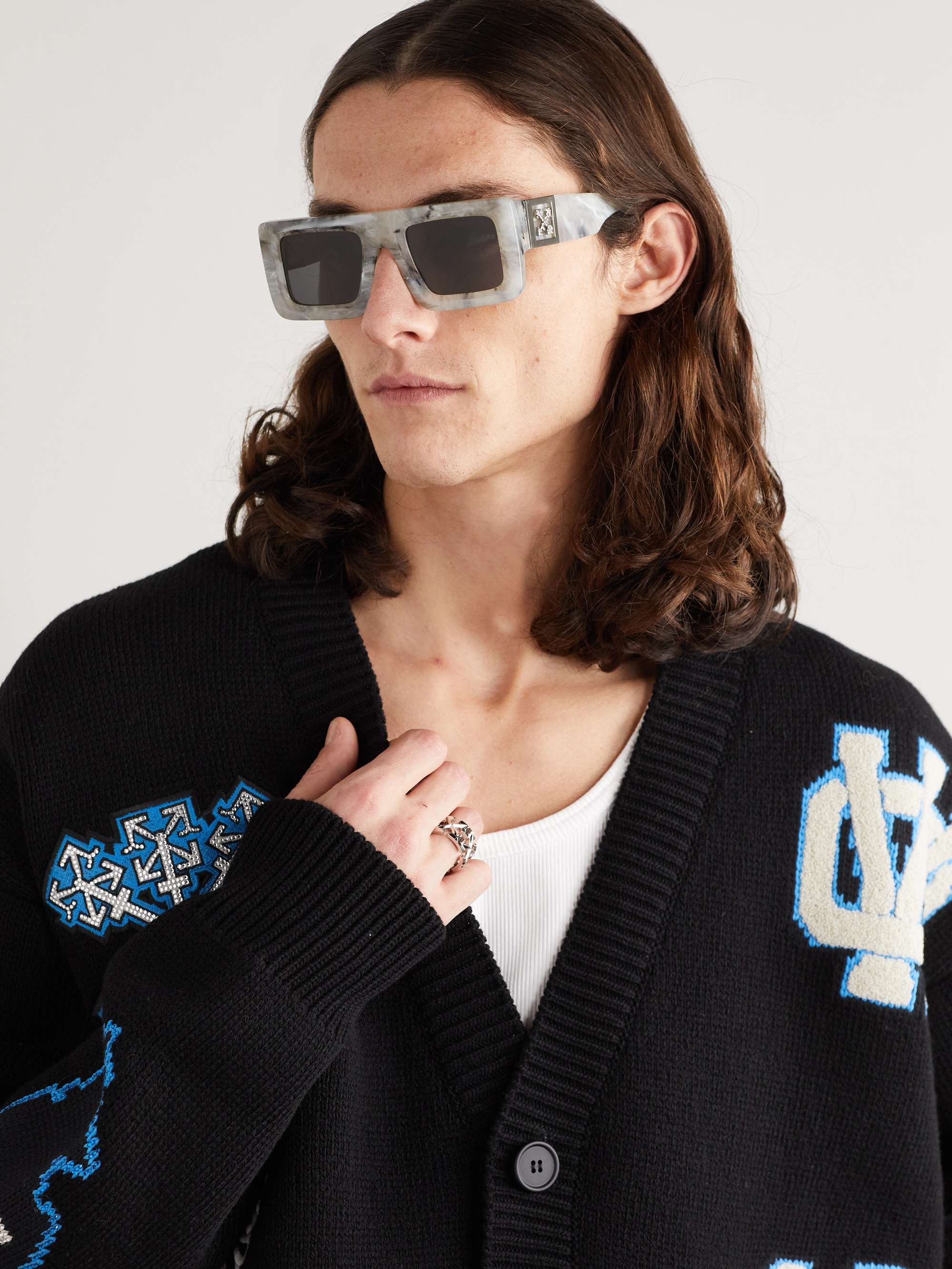 OFF-WHITE Leonardo Square-Frame Acetate Sunglasses for Men | MR PORTER