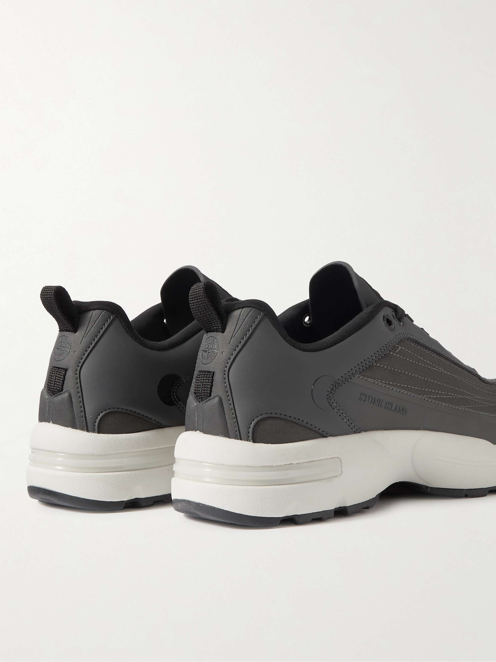 STONE ISLAND Grime Rubber-Trimmed Canvas Sneakers for Men | MR PORTER