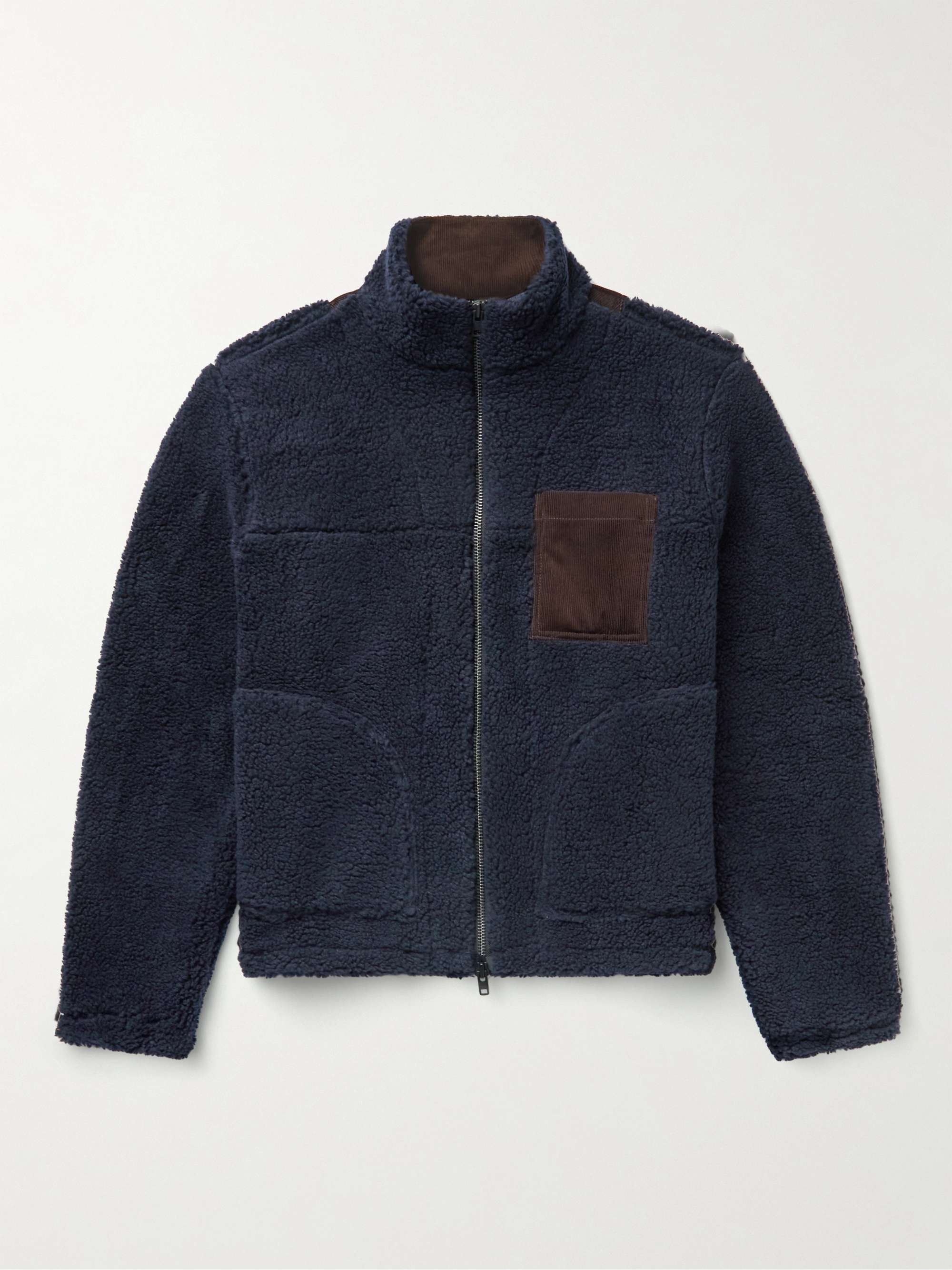 OLIVER SPENCER Bembridge Corduroy-Trimmed Fleece Jacket for Men | MR PORTER