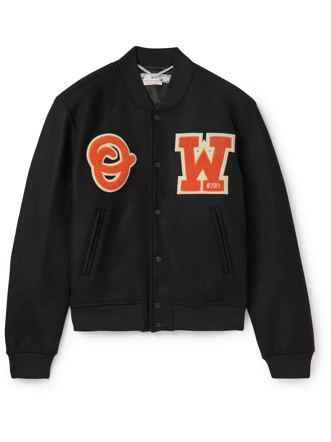 Off-White - Appliquéd Wool-Blend Felt Varsity Jacket - Men - Black - S for  Men