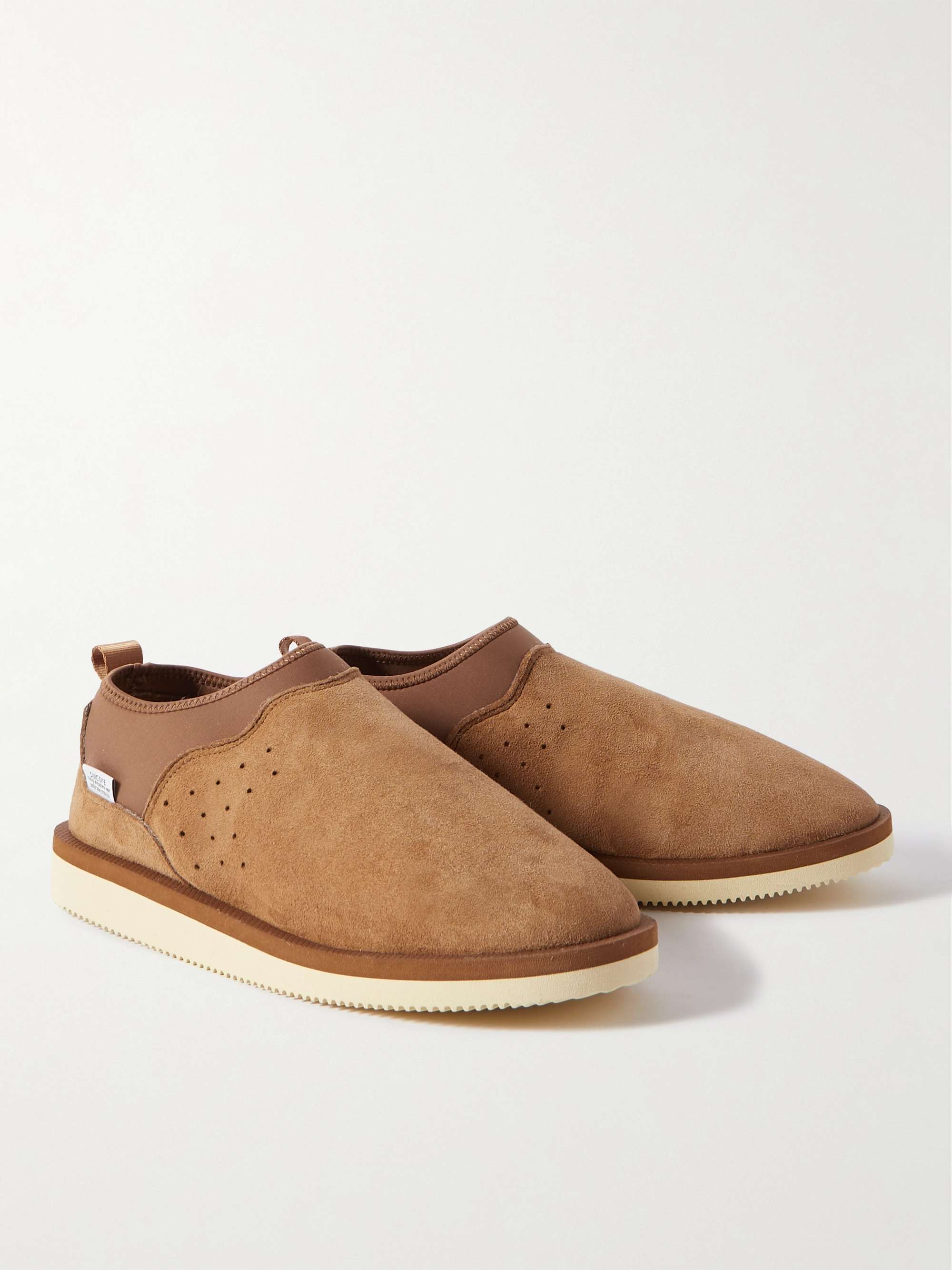 SUICOKE RON-M2ab-MID Shearling-Lined Suede and Jersey Slippers | MR PORTER