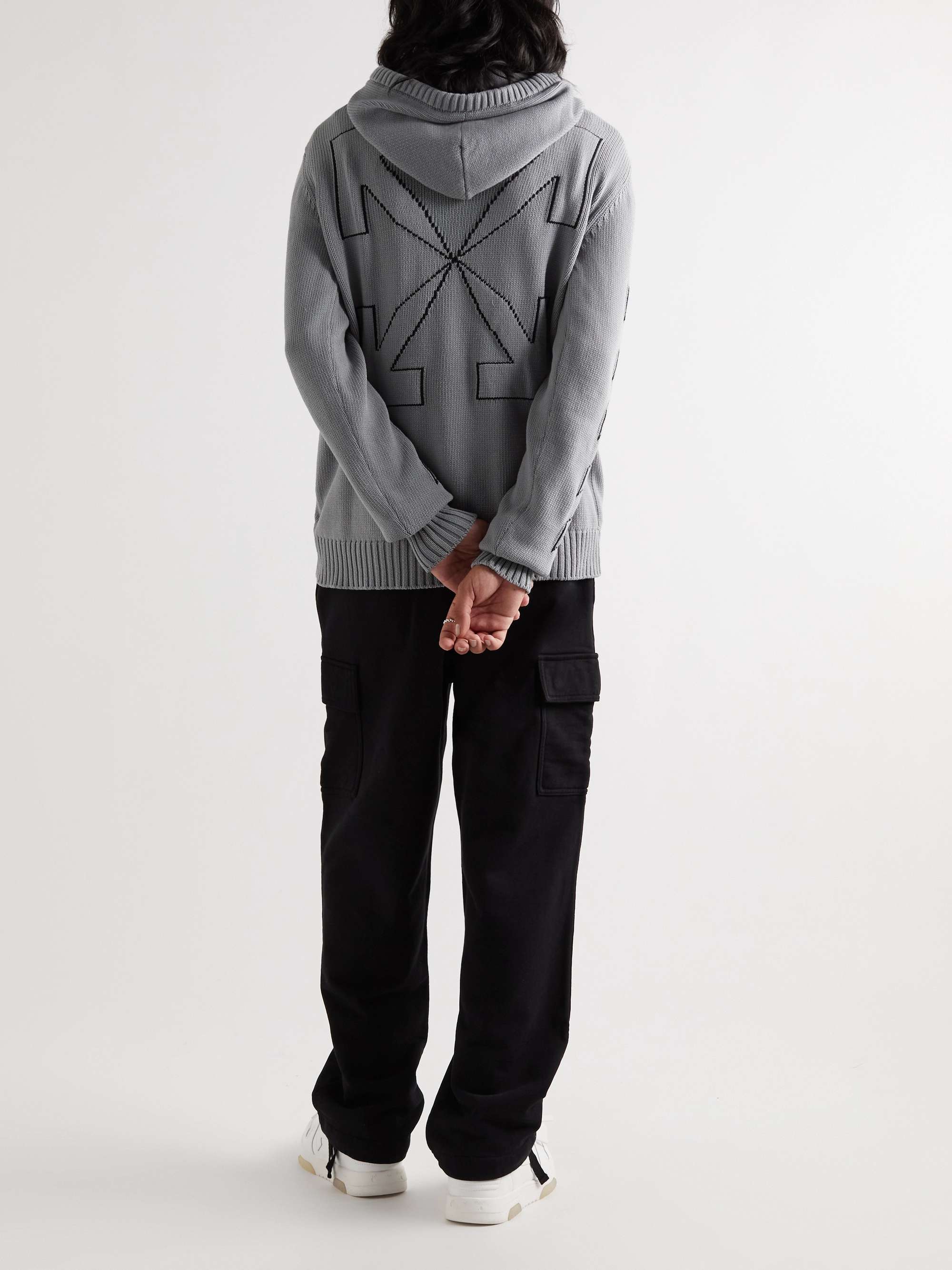 OFF-WHITE Intarsia Cotton-Blend Zip-Up Hoodie for Men | MR PORTER