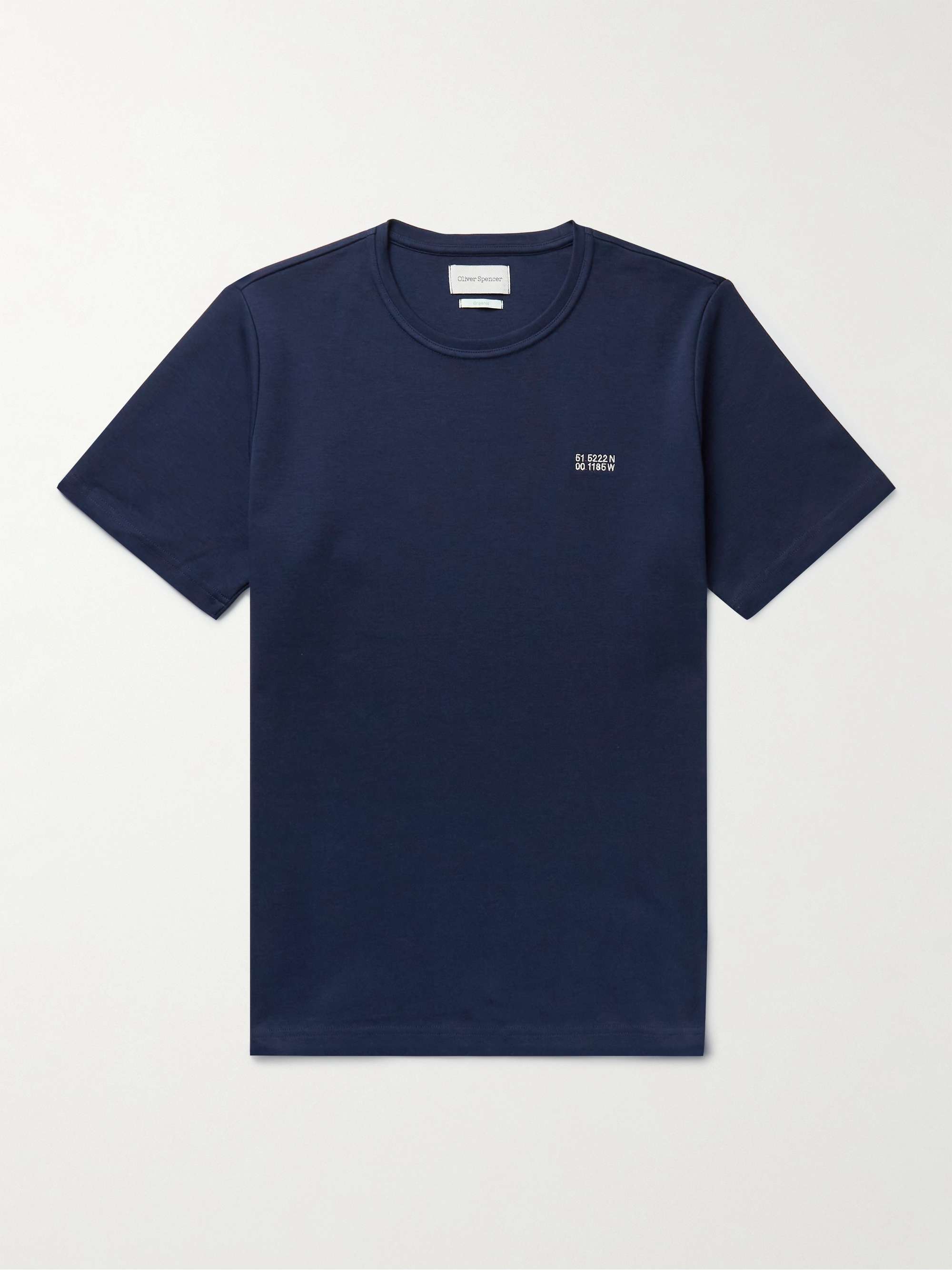 OLIVER SPENCER Embroidered Organic Cotton-Jersey T-Shirt for Men | MR ...