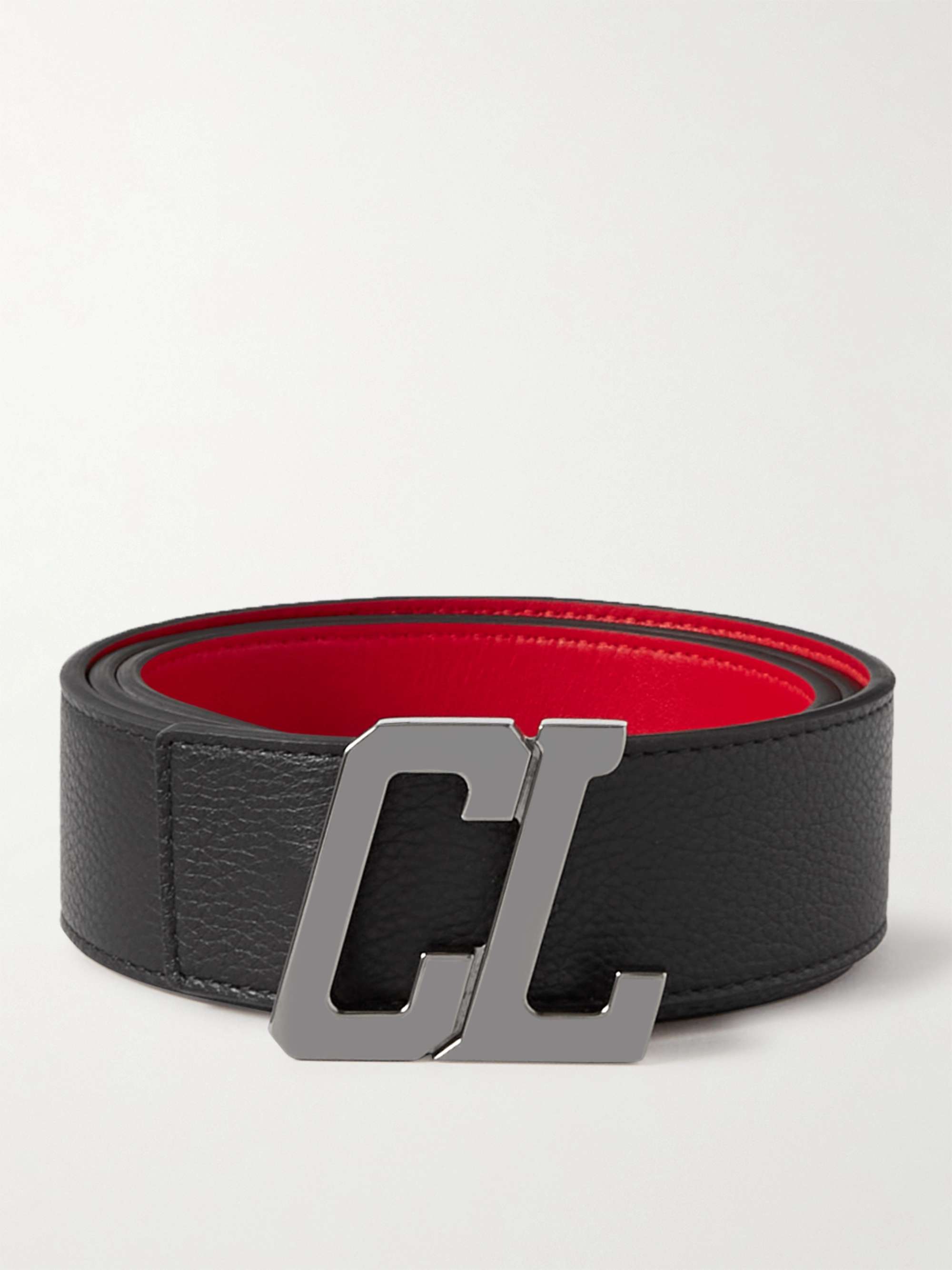 Happy Rui CL Logo Black Calf leather - Men Belts - Christian