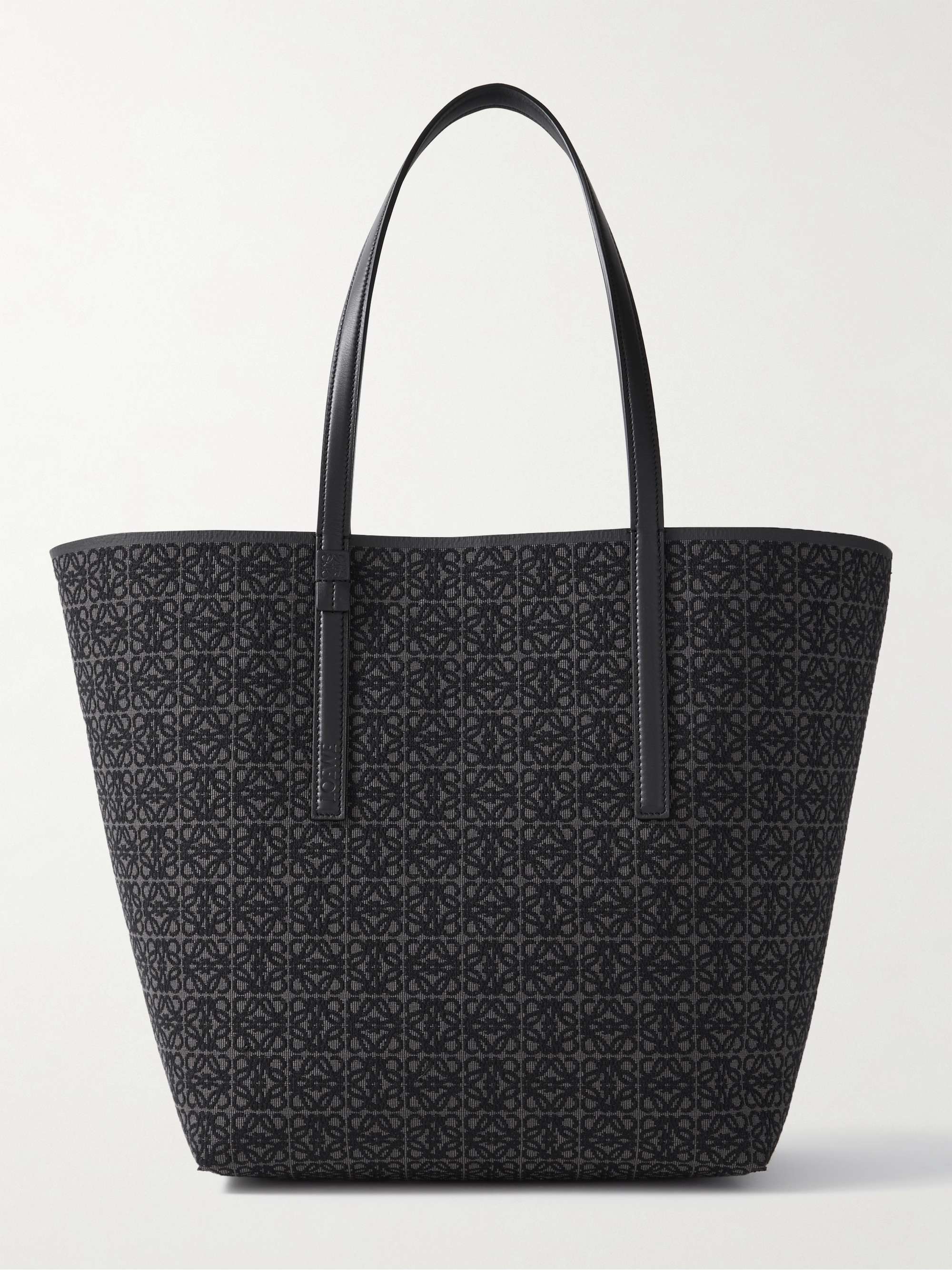 LOEWE Leather-Trimmed Logo-Jacquard Canvas Tote Bag for Men | MR PORTER