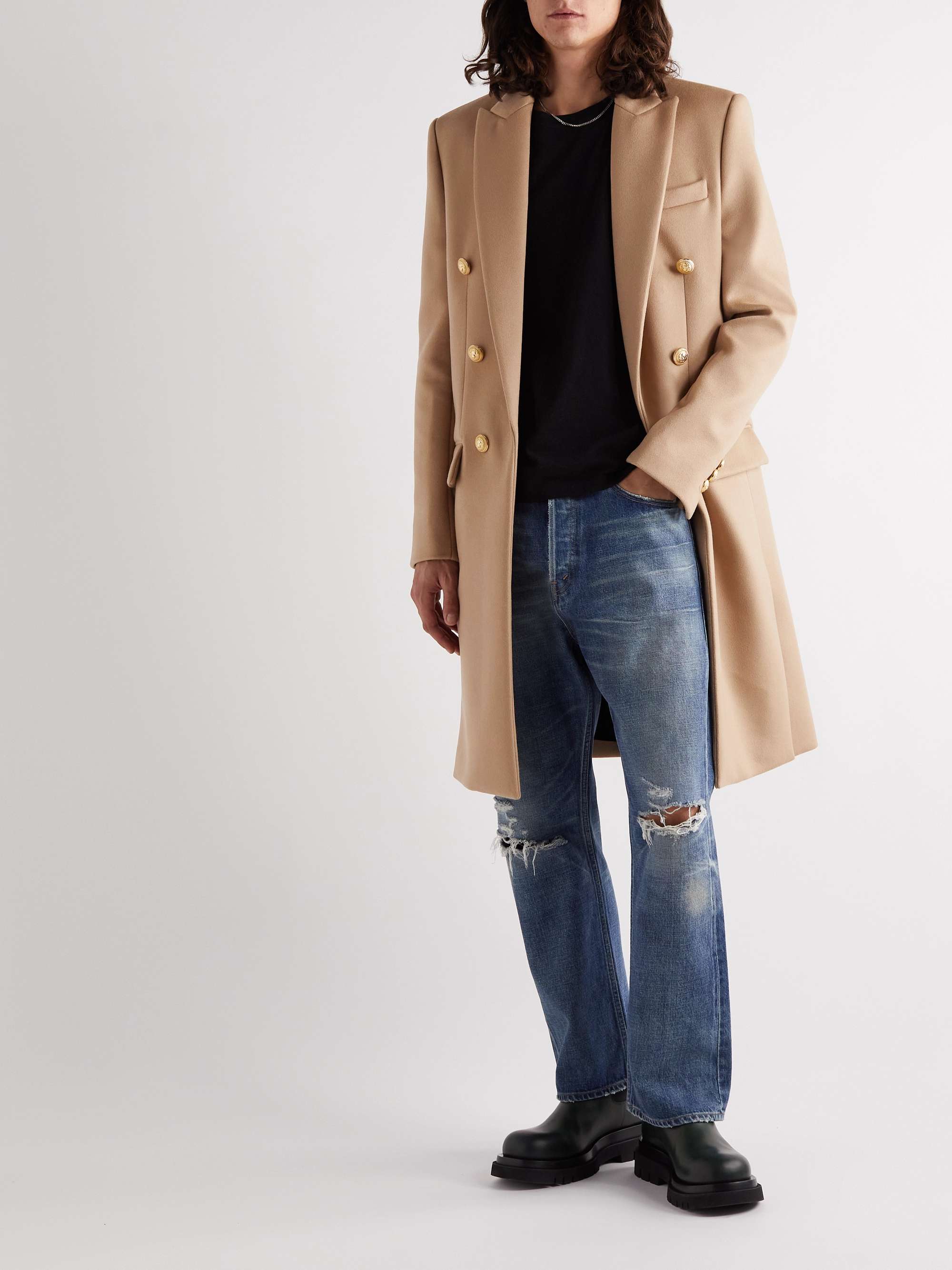 BALMAIN Slim-Fit Wool Coat | MR PORTER