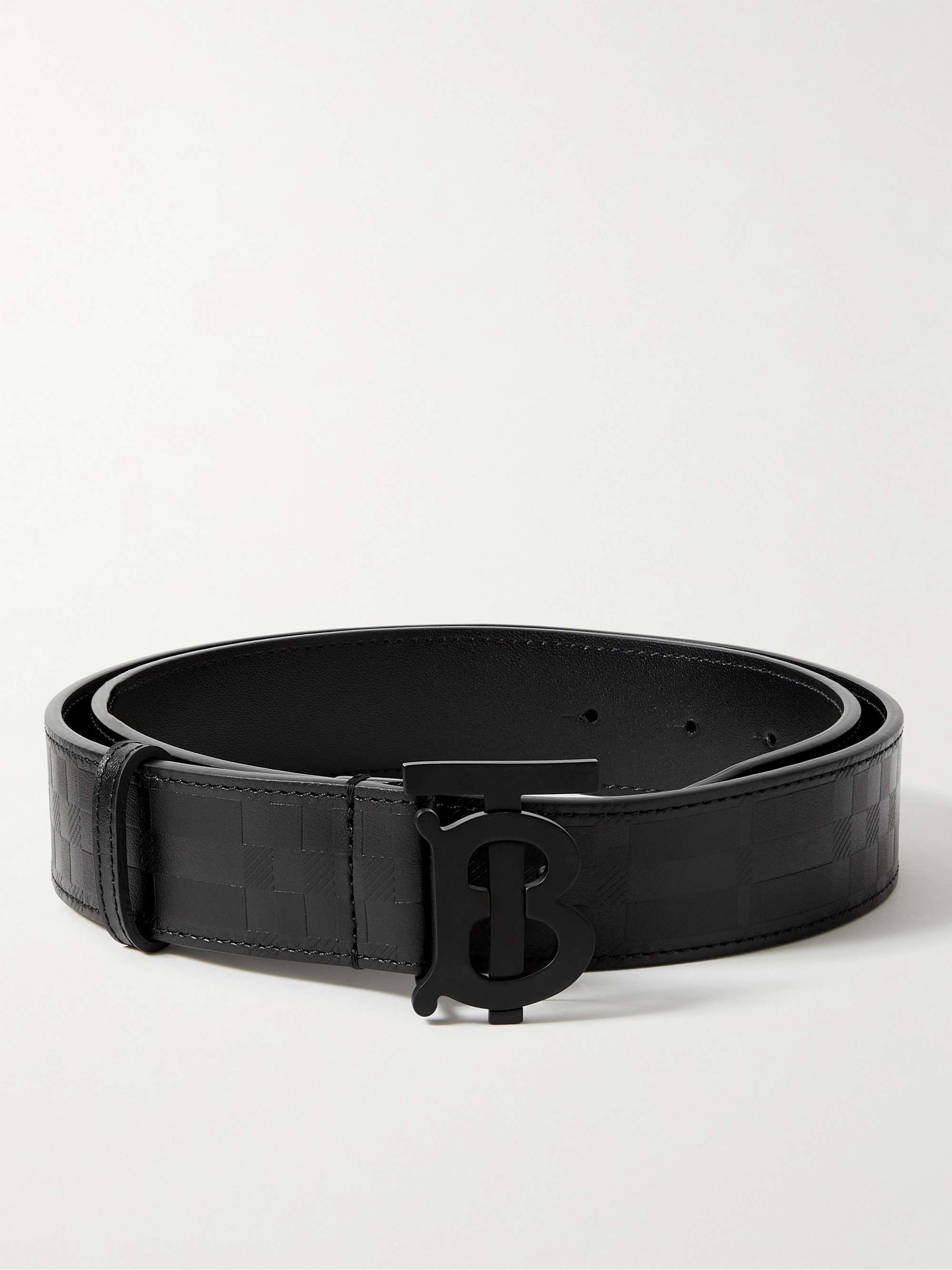 Black 3.5cm Debossed Leather Belt | BURBERRY | MR PORTER