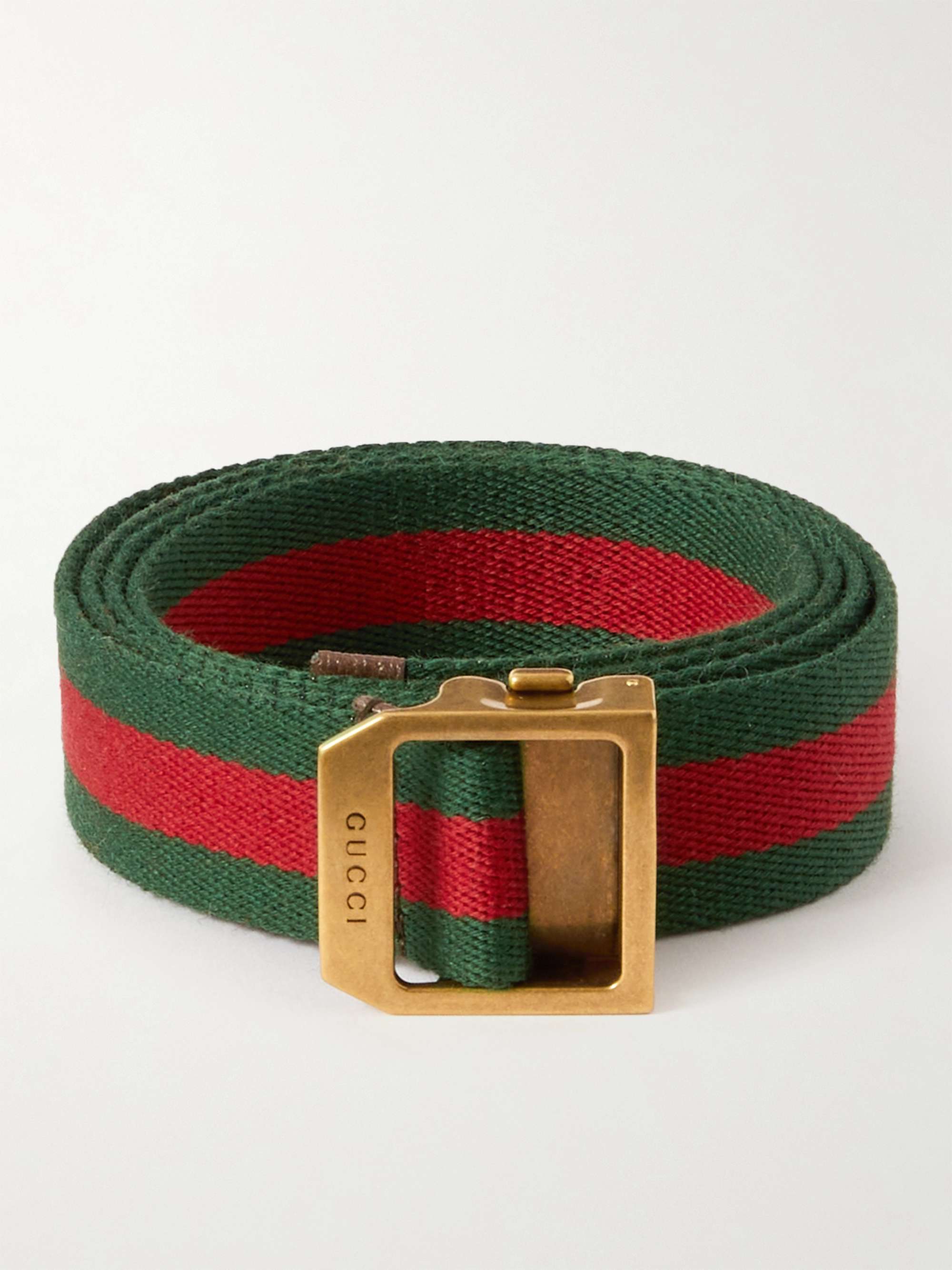 GUCCI 3cm Striped Webbing Belt for Men | MR PORTER