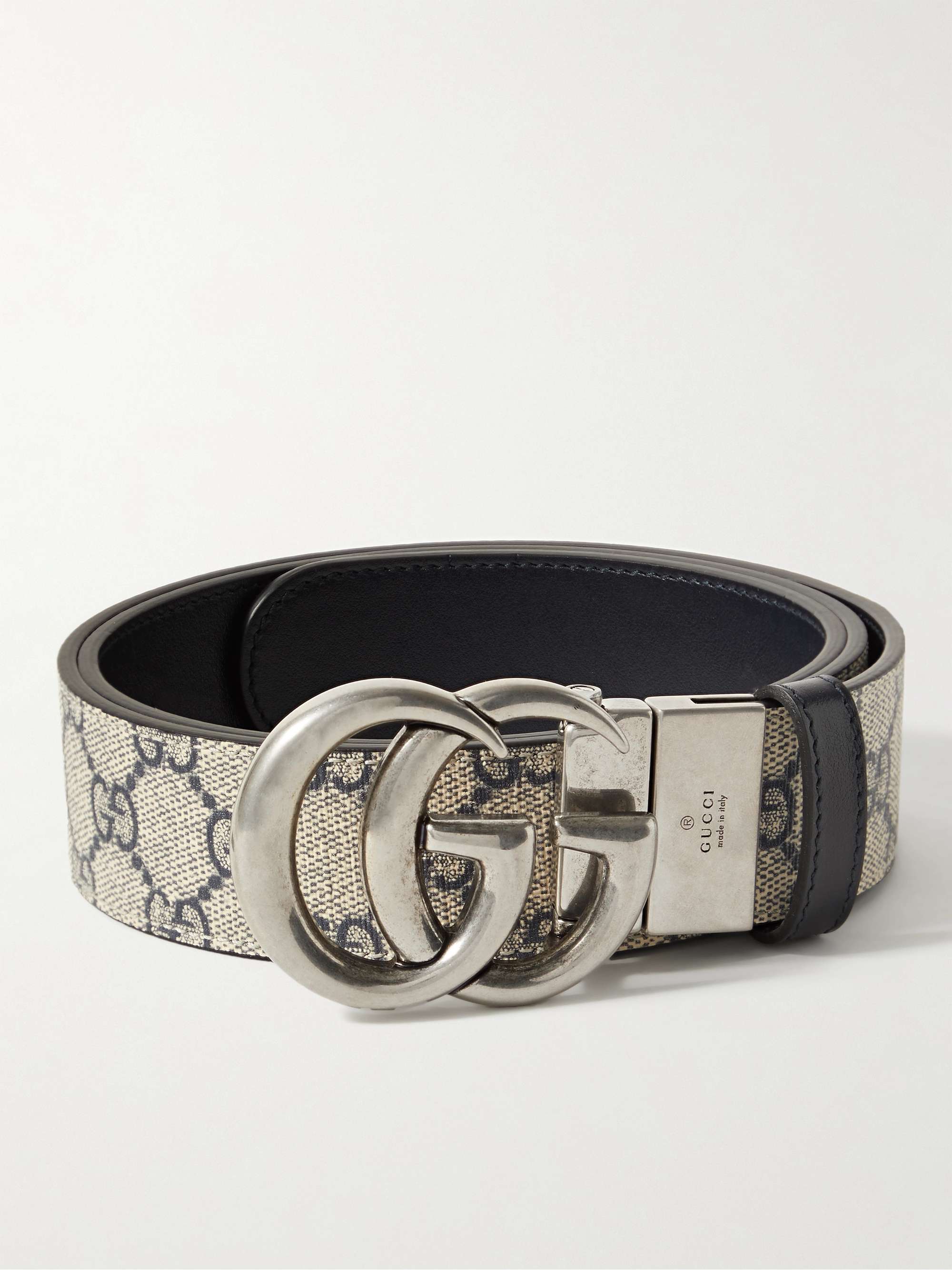 GUCCI 3cm Marmont Reversible Monogrammed Supreme Coated-Canvas Belt for Men