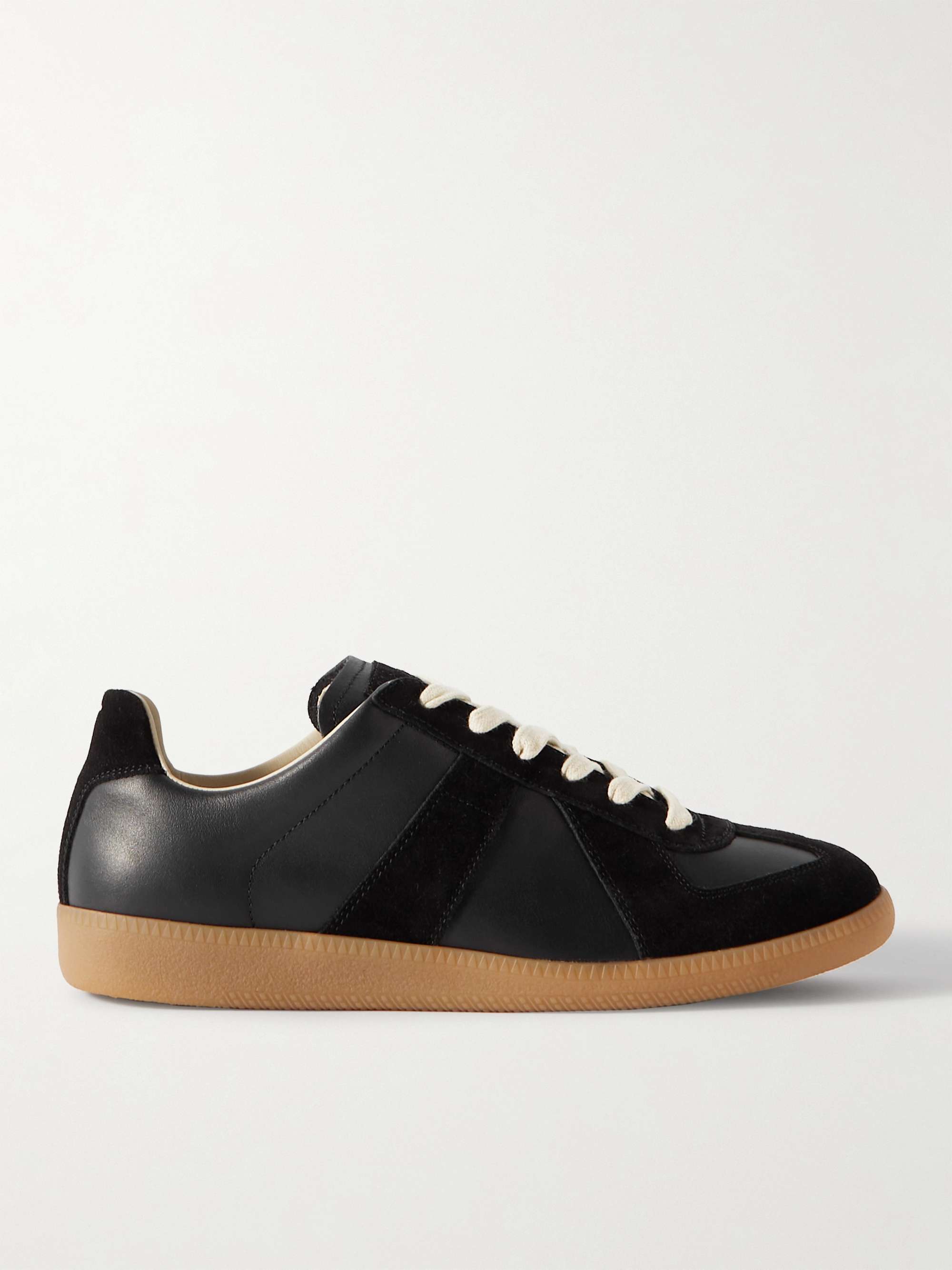 MAISON MARGIELA Replica Leather and Suede Sneakers | MR PORTER