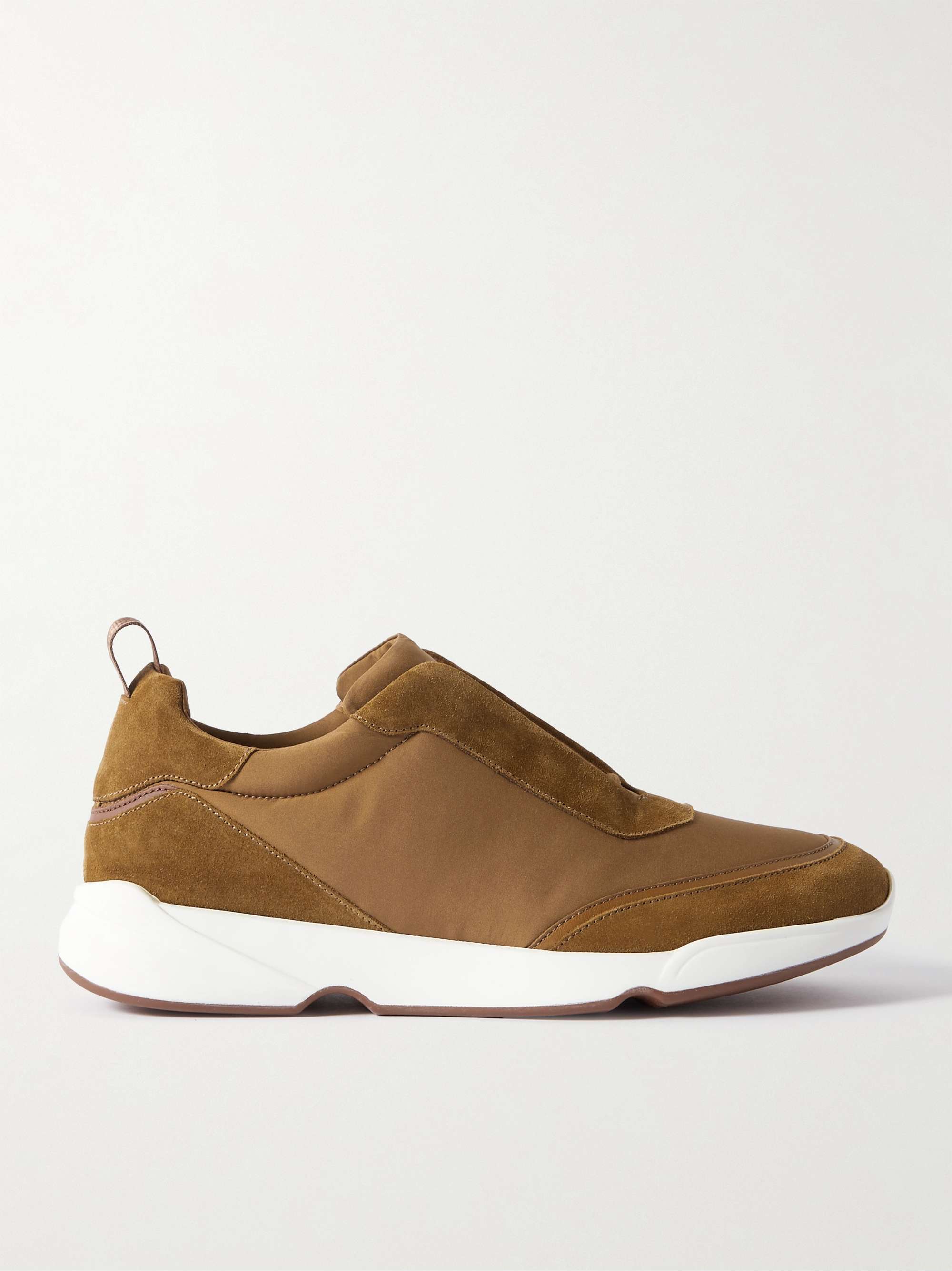 LORO PIANA Modular Walk Leather-Trimmed Canvas and Suede Sneakers | MR  PORTER