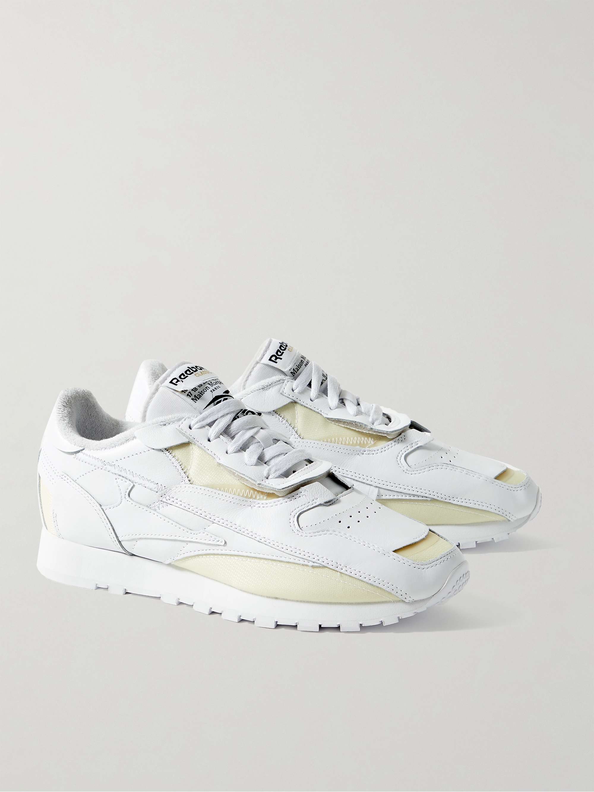 MAISON MARGIELA + Reebok Leather and Coated-Mesh Sneakers for Men | MR  PORTER
