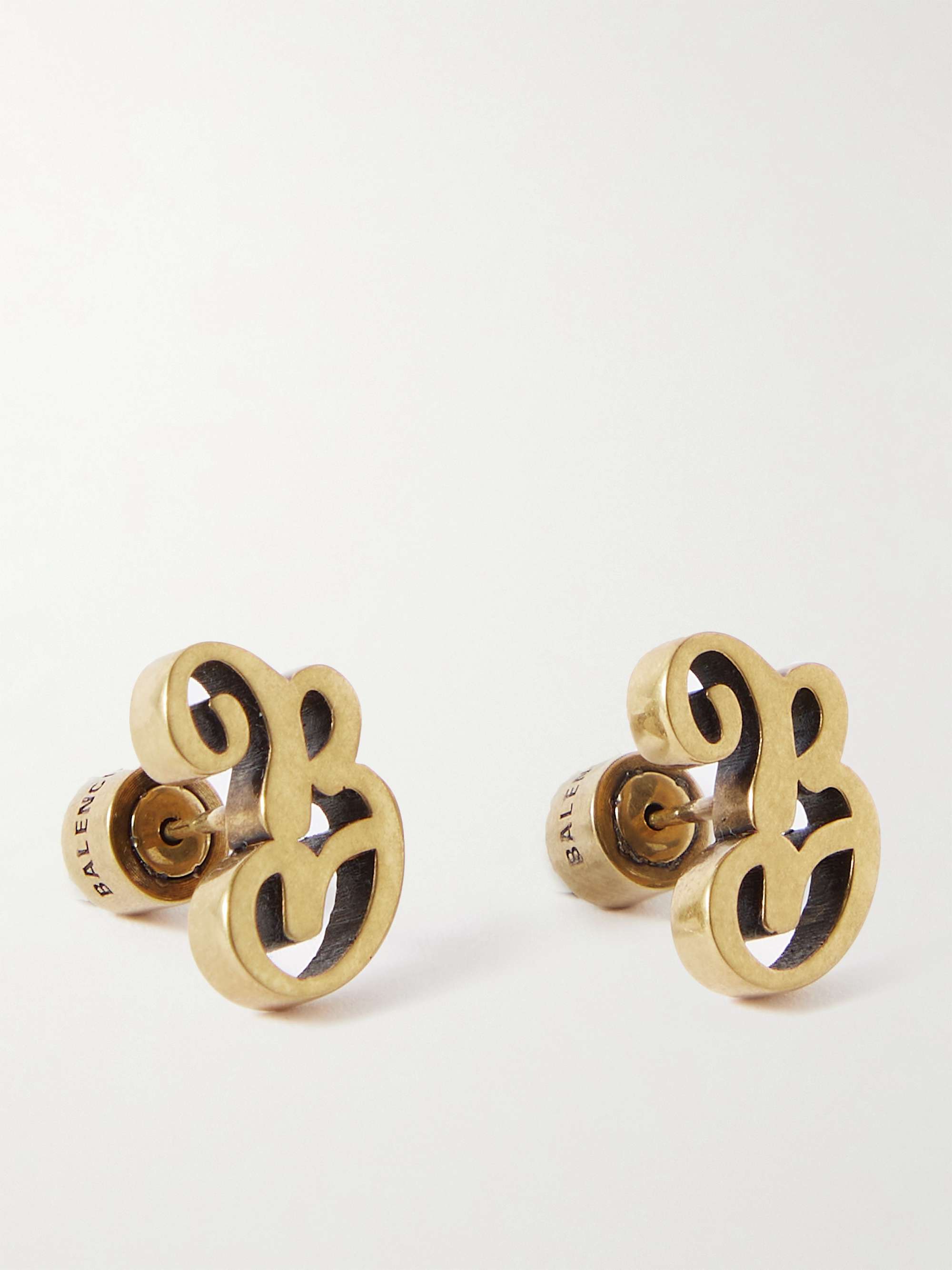 Gold Antiqued Gold-Tone Earrings | BALENCIAGA | MR PORTER