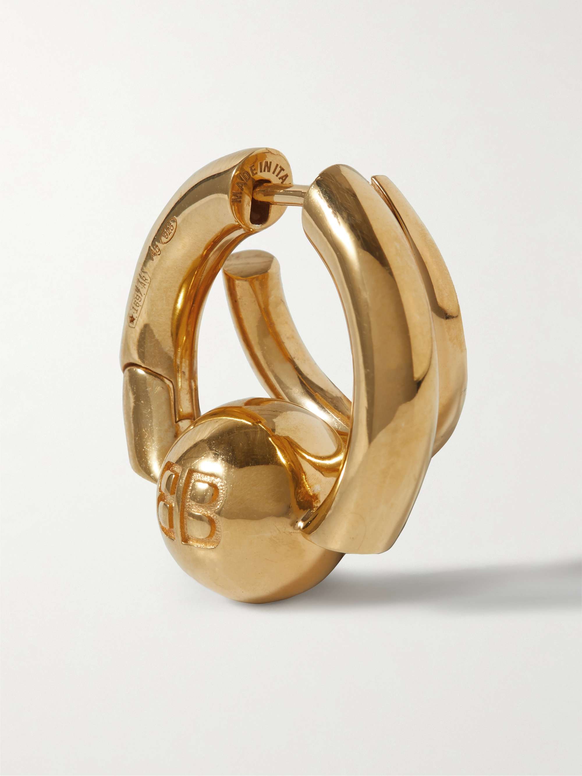 BALENCIAGA Gold-Tone Single Hoop Earring | MR PORTER