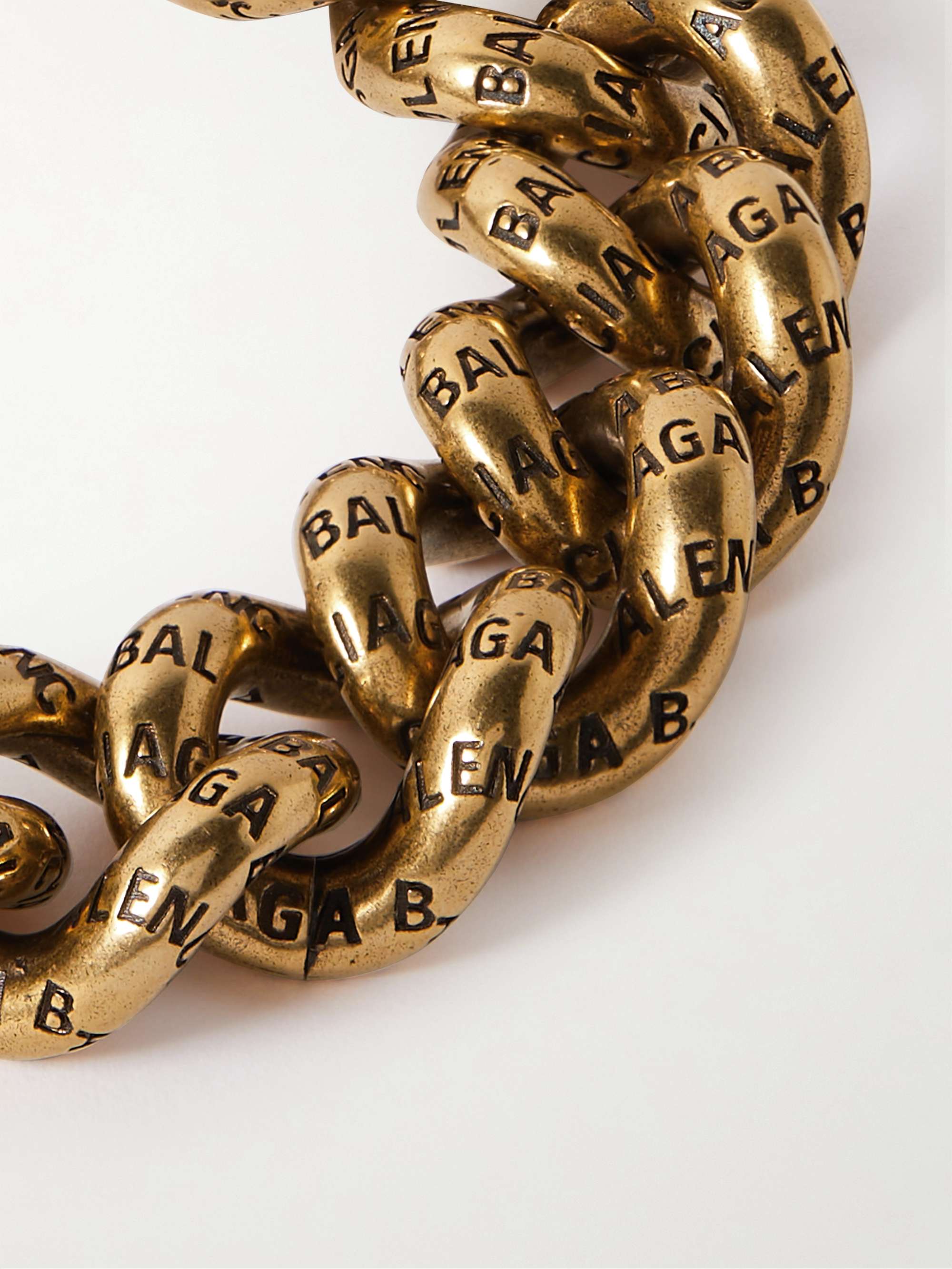 BALENCIAGA Logo-Engraved Gold-Tone Bracelet for Men | MR PORTER