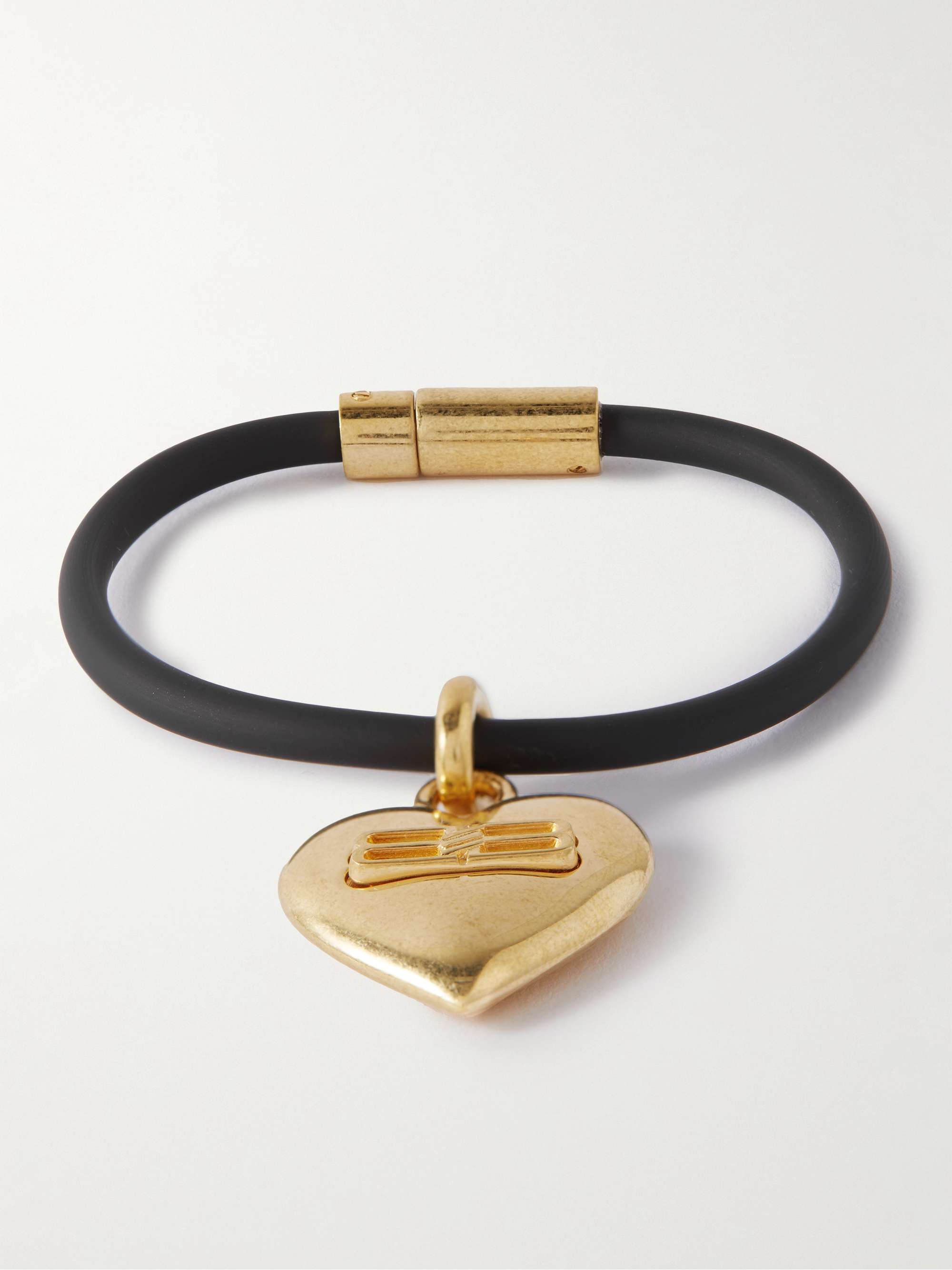 BALENCIAGA Gold-Tone and Rubber Bracelet | MR PORTER