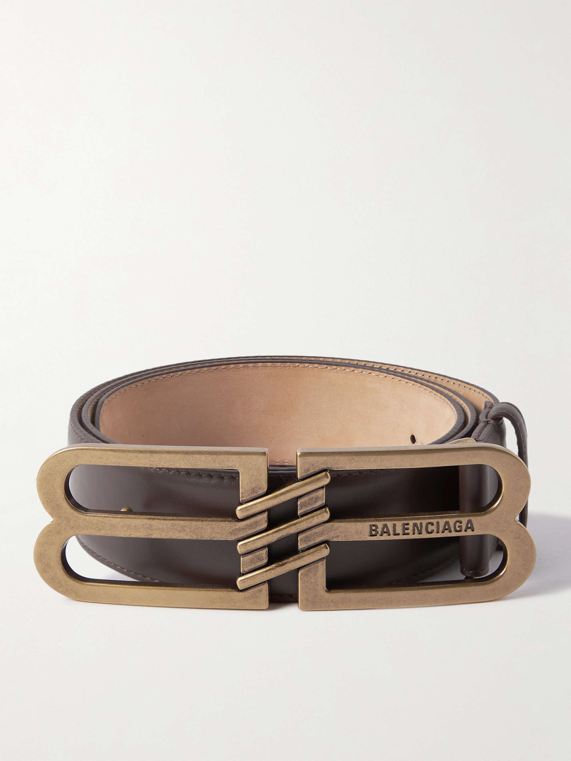 BALENCIAGA 4cm Logo-Embellished Leather Belt | MR PORTER