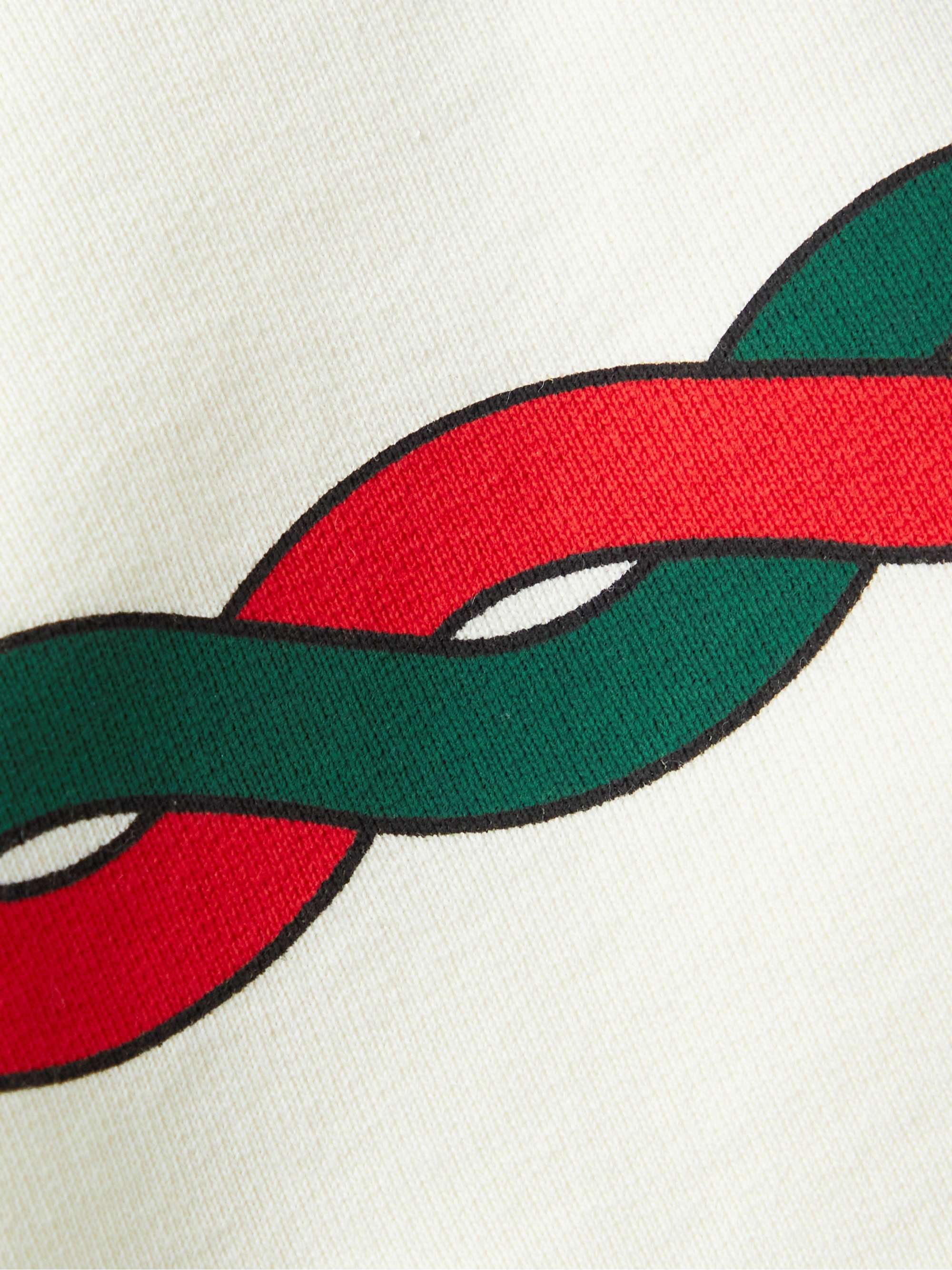 GUCCI Logo-Print Cotton-Jersey Hoodie for Men | MR PORTER