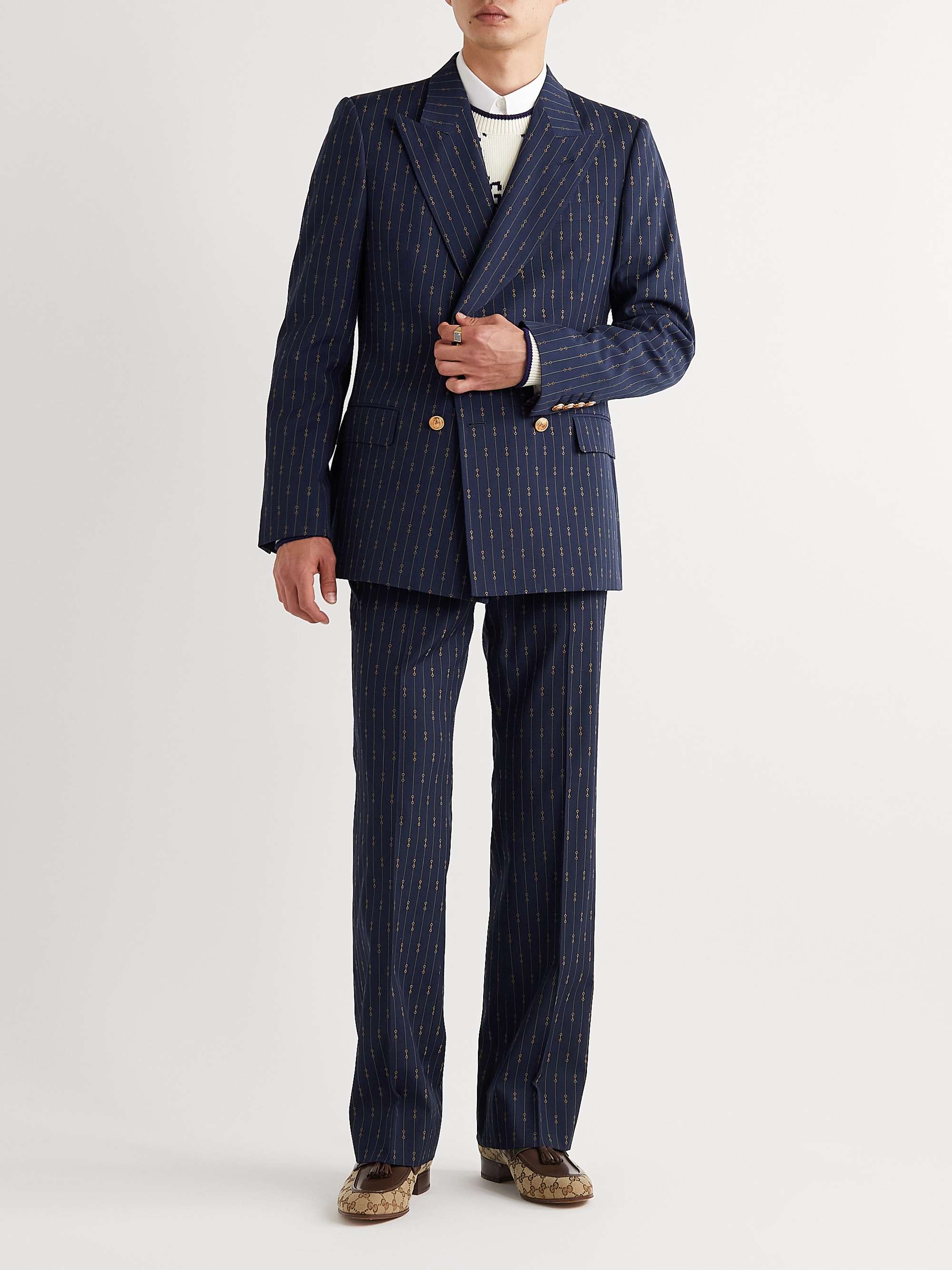 GUCCI Bootcut Wool-Jacquard Suit Trousers | MR PORTER