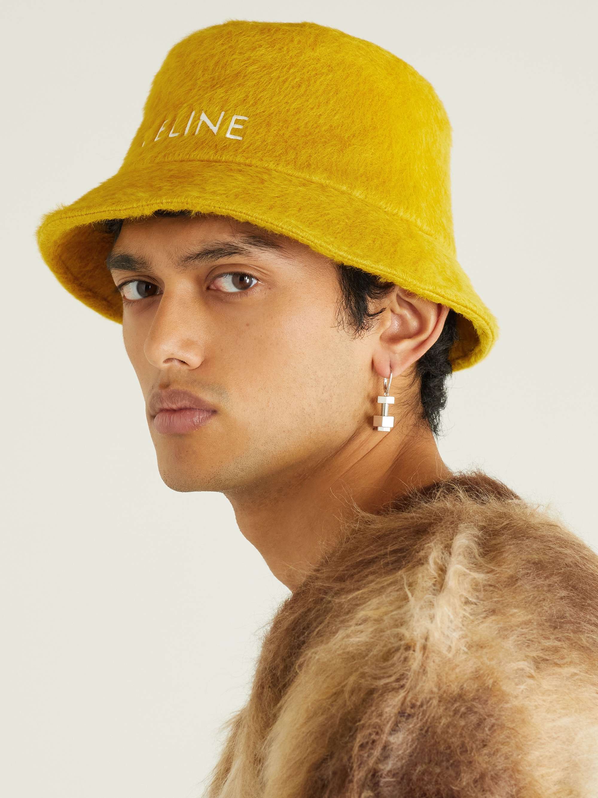 CELINE HOMME Logo-Embroidered Alpaca and Wool-Blend Bucket Hat | MR PORTER