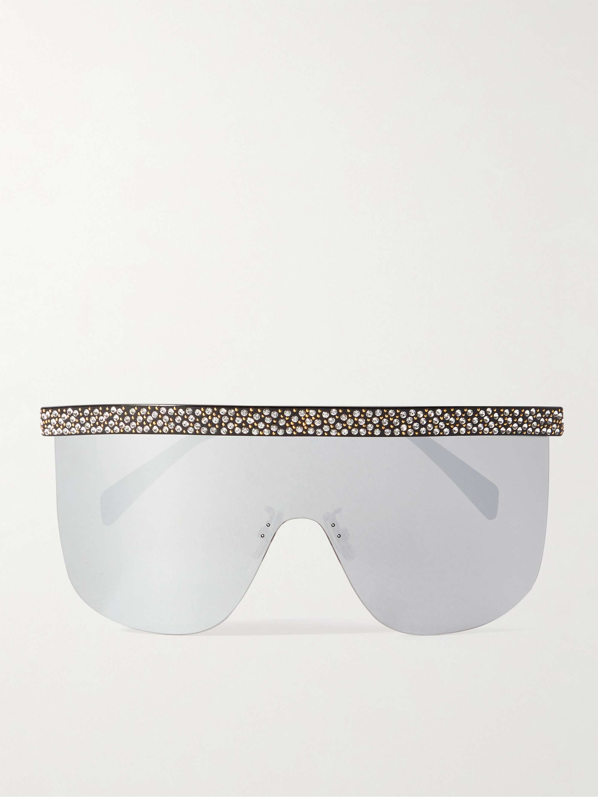HOMME D-Frame Crystal-Embellished Silver-Tone Mirrored Sunglasses for Men | MR PORTER