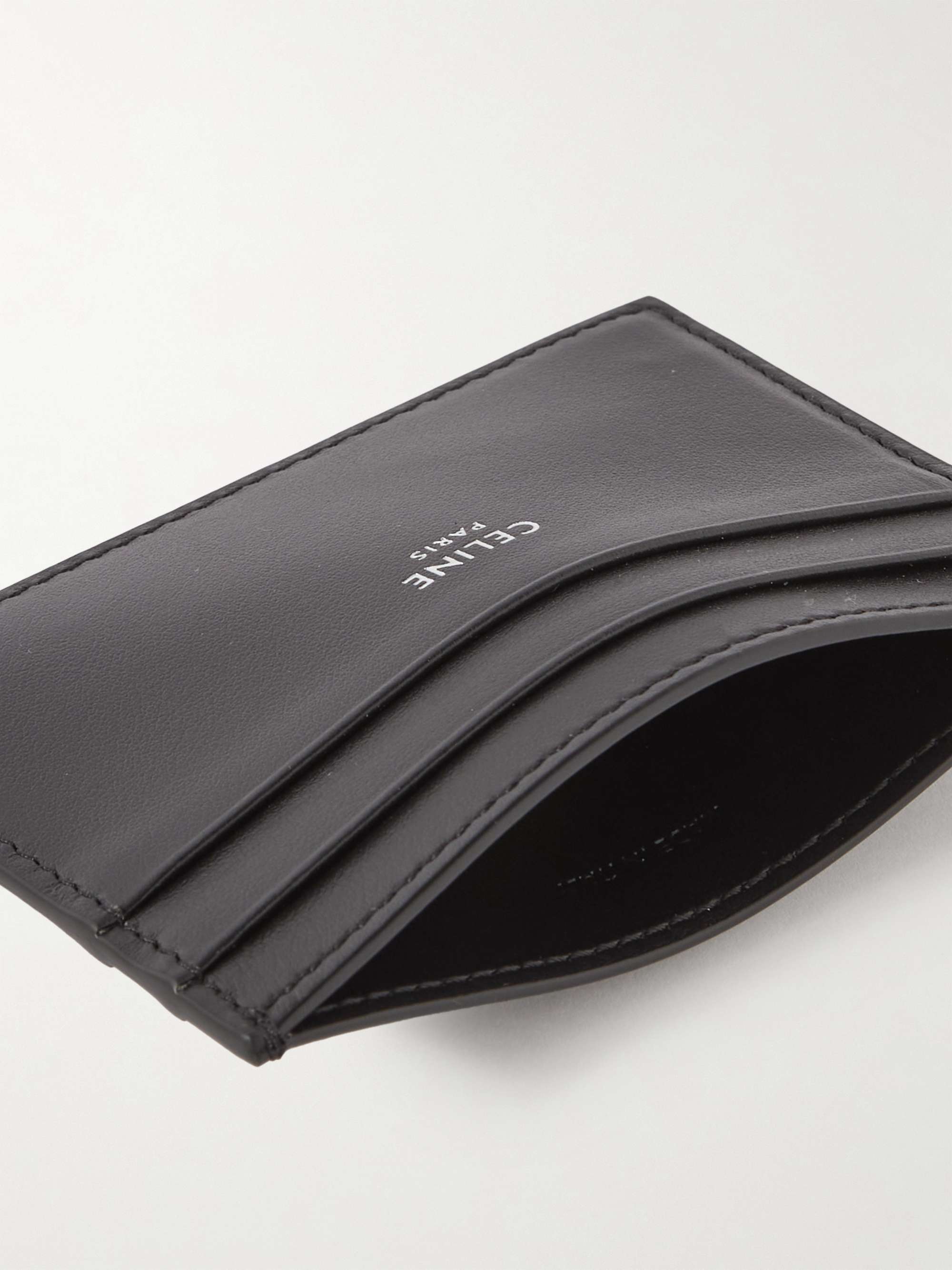 Celine Homme Triomphe Leather-trimmed Coated-canvas Cardholder - Men - Black Wallets