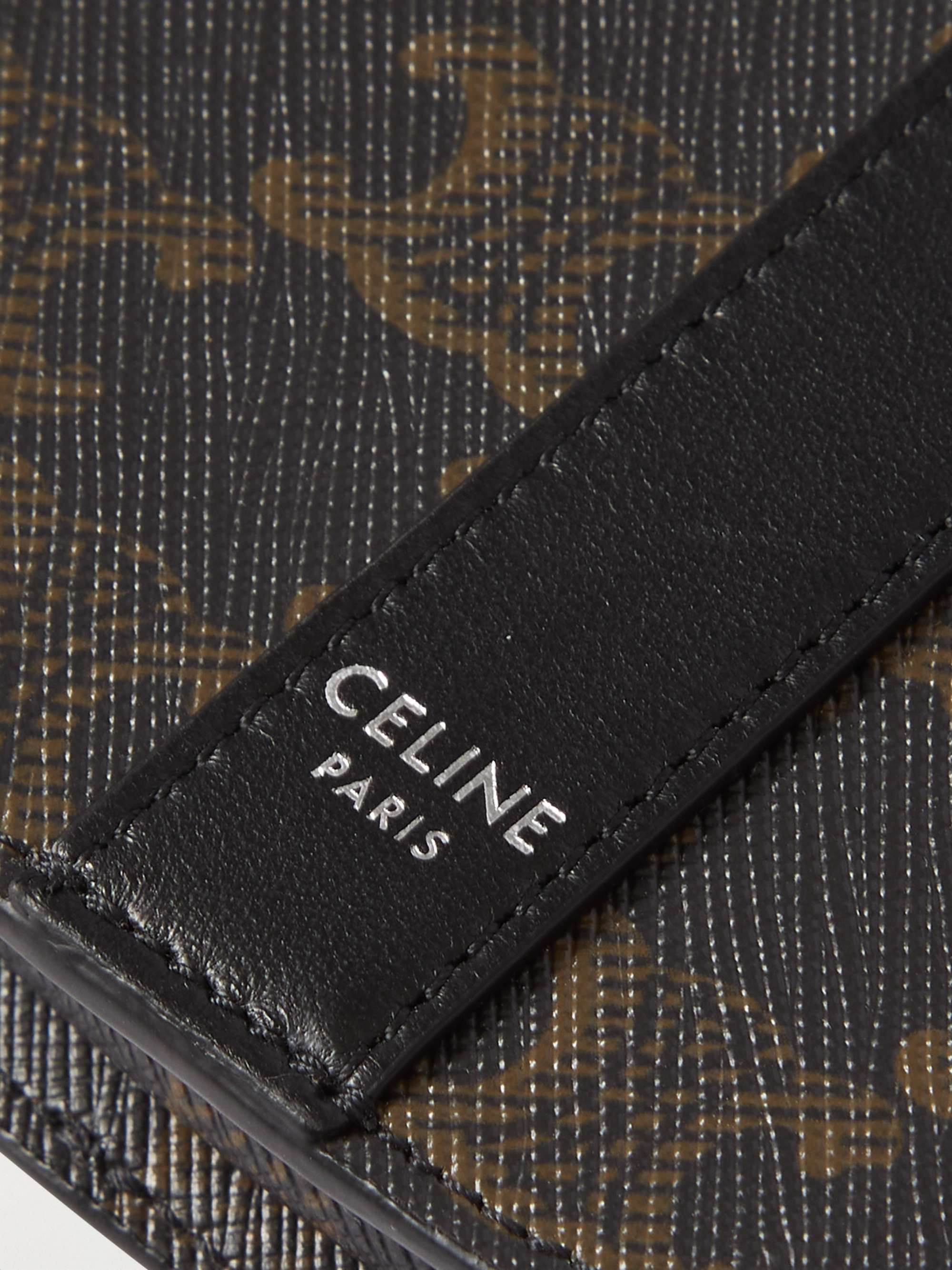 CELINE HOMME Triomphe Leather-Trimmed Logo-Print Coated-Canvas Phone ...