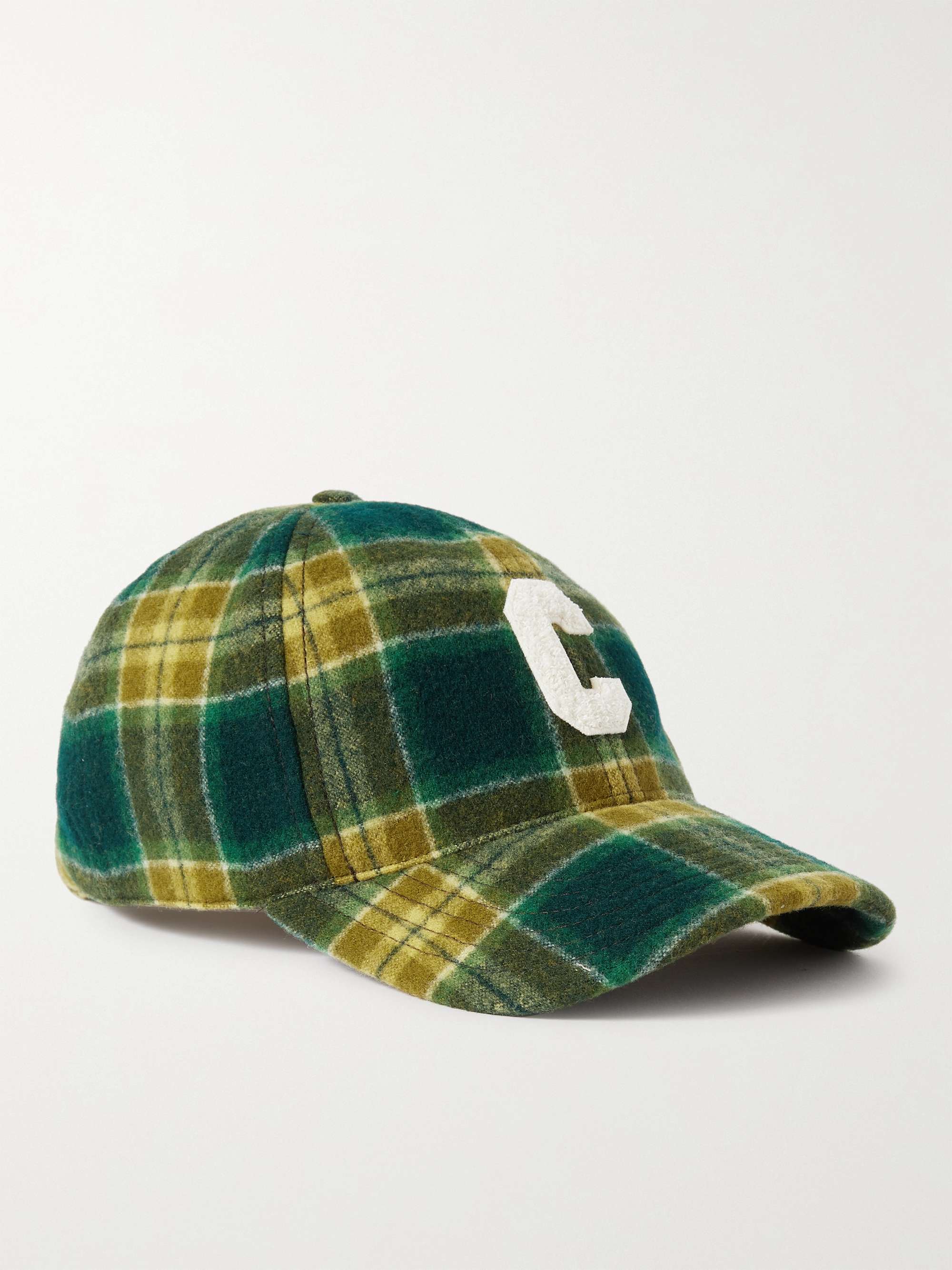 CELINE HOMME Logo-Appliquéd Checked Wool Baseball Cap for Men | MR PORTER