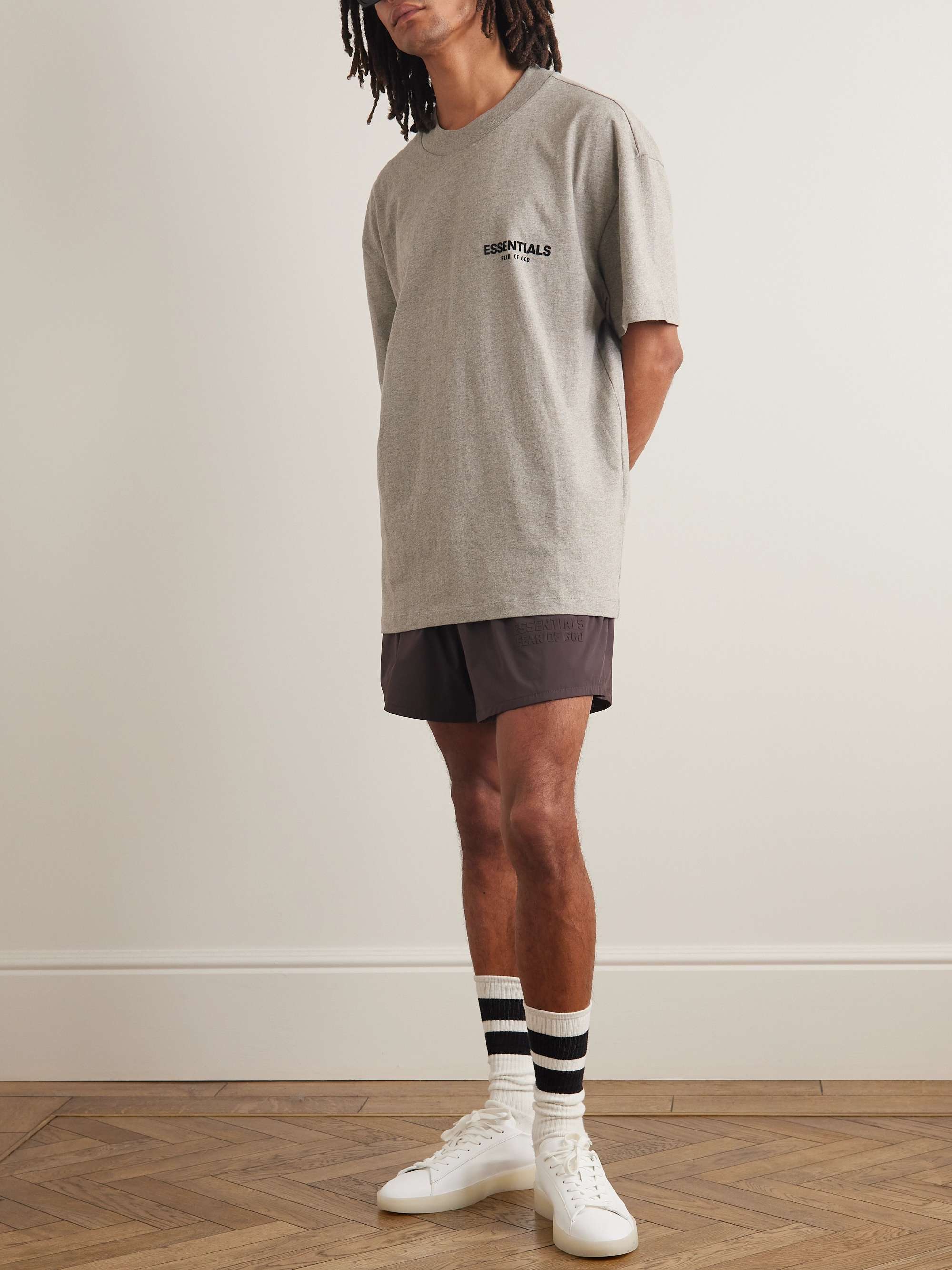 FEAR OF GOD ESSENTIALS Straight-Leg Logo-Appliquéd Shell Drawstring Shorts  for Men | MR PORTER
