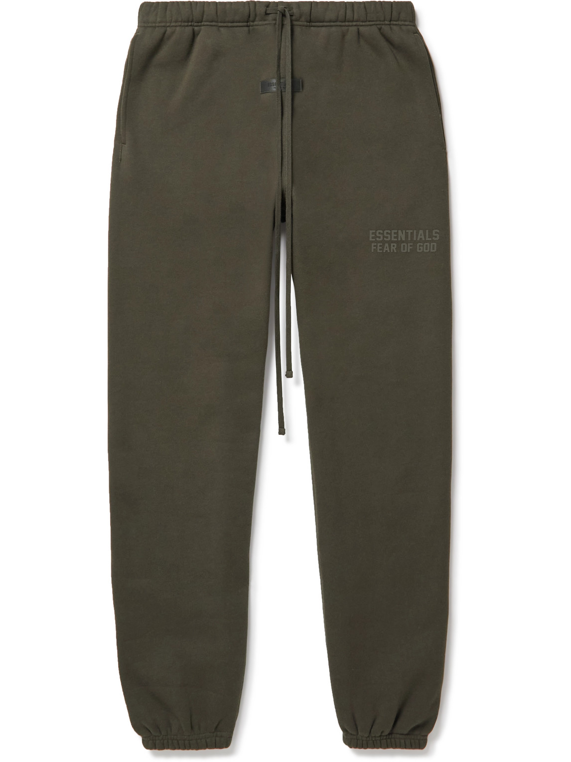 Tapered Logo-appliquéd Cotton-blend Jersey Sweatpants In Black