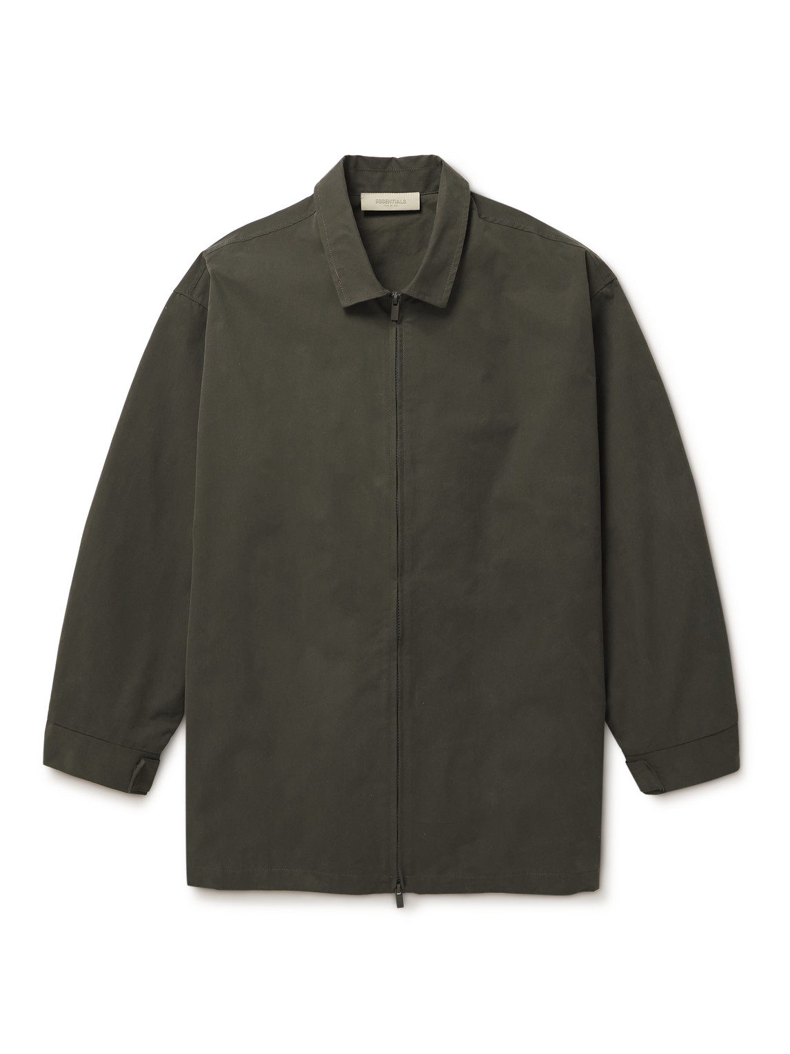 Essentials Barn Logo-appliquéd Cotton-blend Twill Jacket In Off-black
