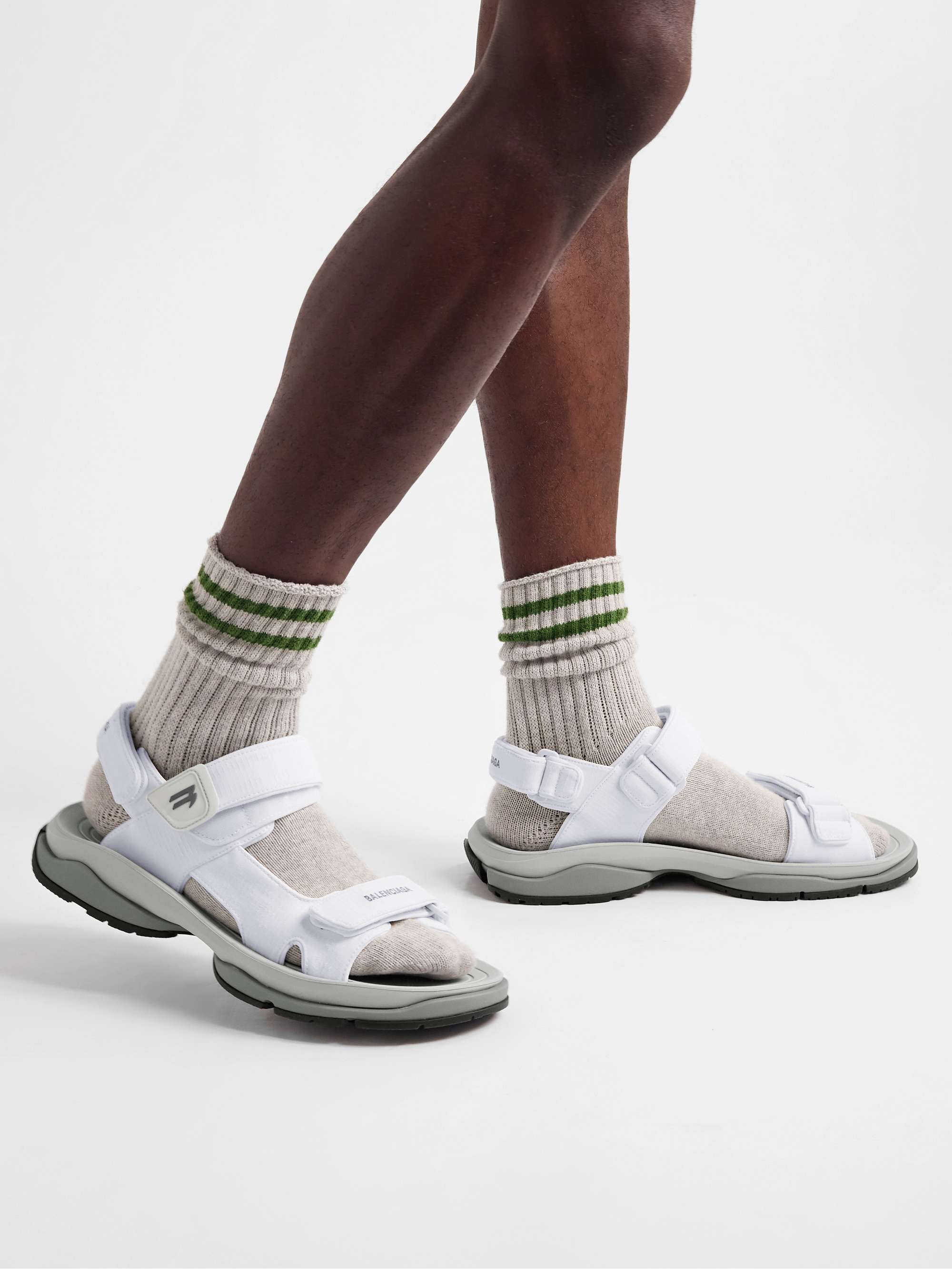 BALENCIAGA Tourist Logo-Embroidered Ripstop Sandals for Men | MR PORTER