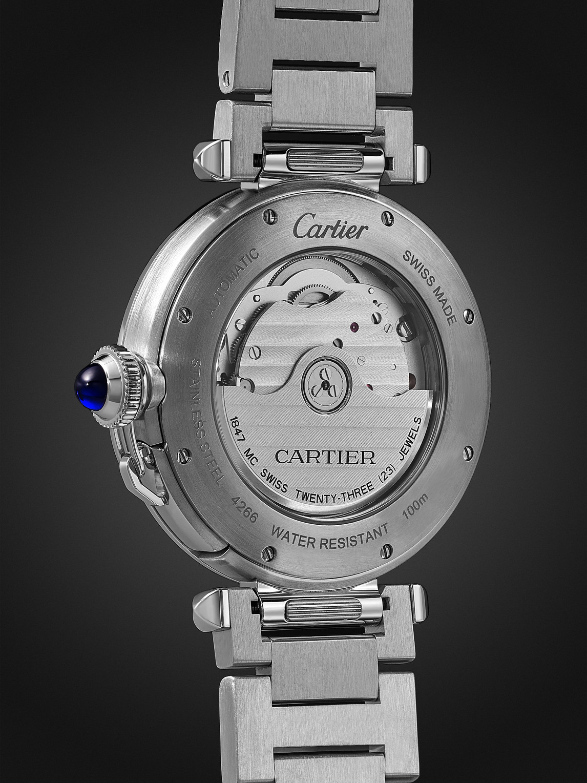 Shop Cartier Pasha De  Automatic 41mm Stainless Steel And Leather Watch, Ref. No. Crwspa0038 In Blue
