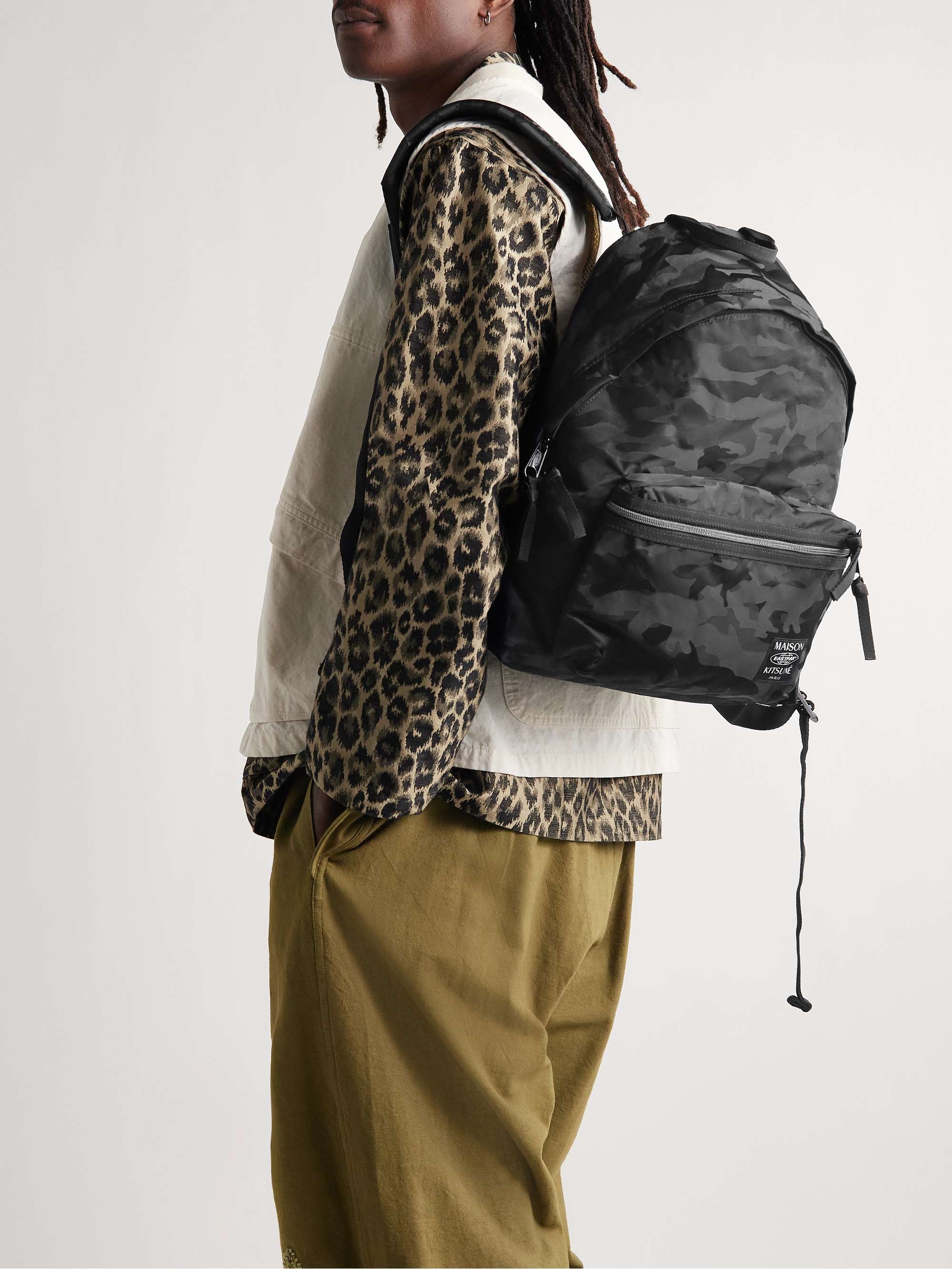 Black + Eastpak Camouflage-Jacquard Nylon and Mesh Backpack | MAISON  KITSUNÉ | MR PORTER
