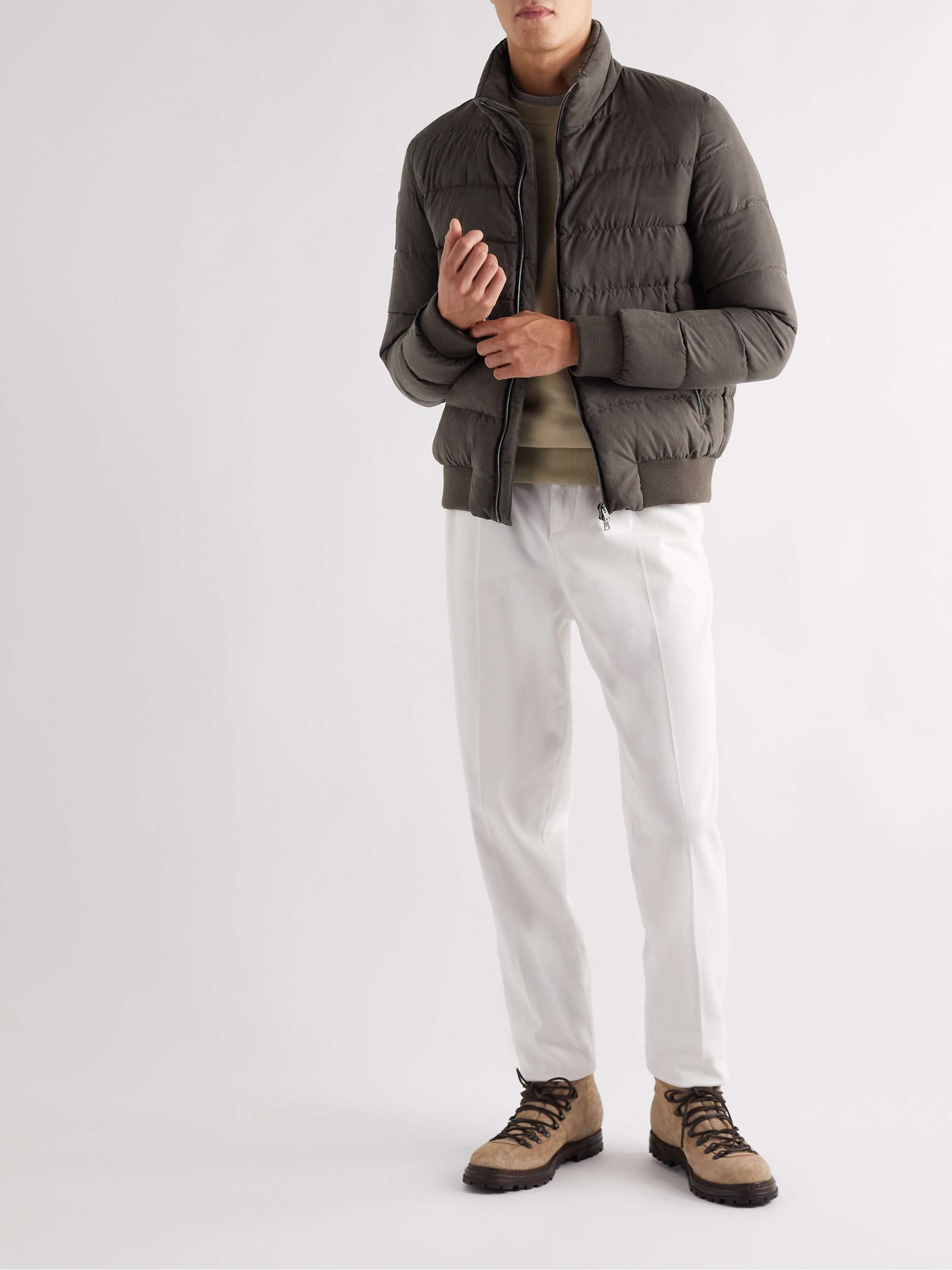 HERNO Quilted Faux Suede Down Jacket | MR PORTER