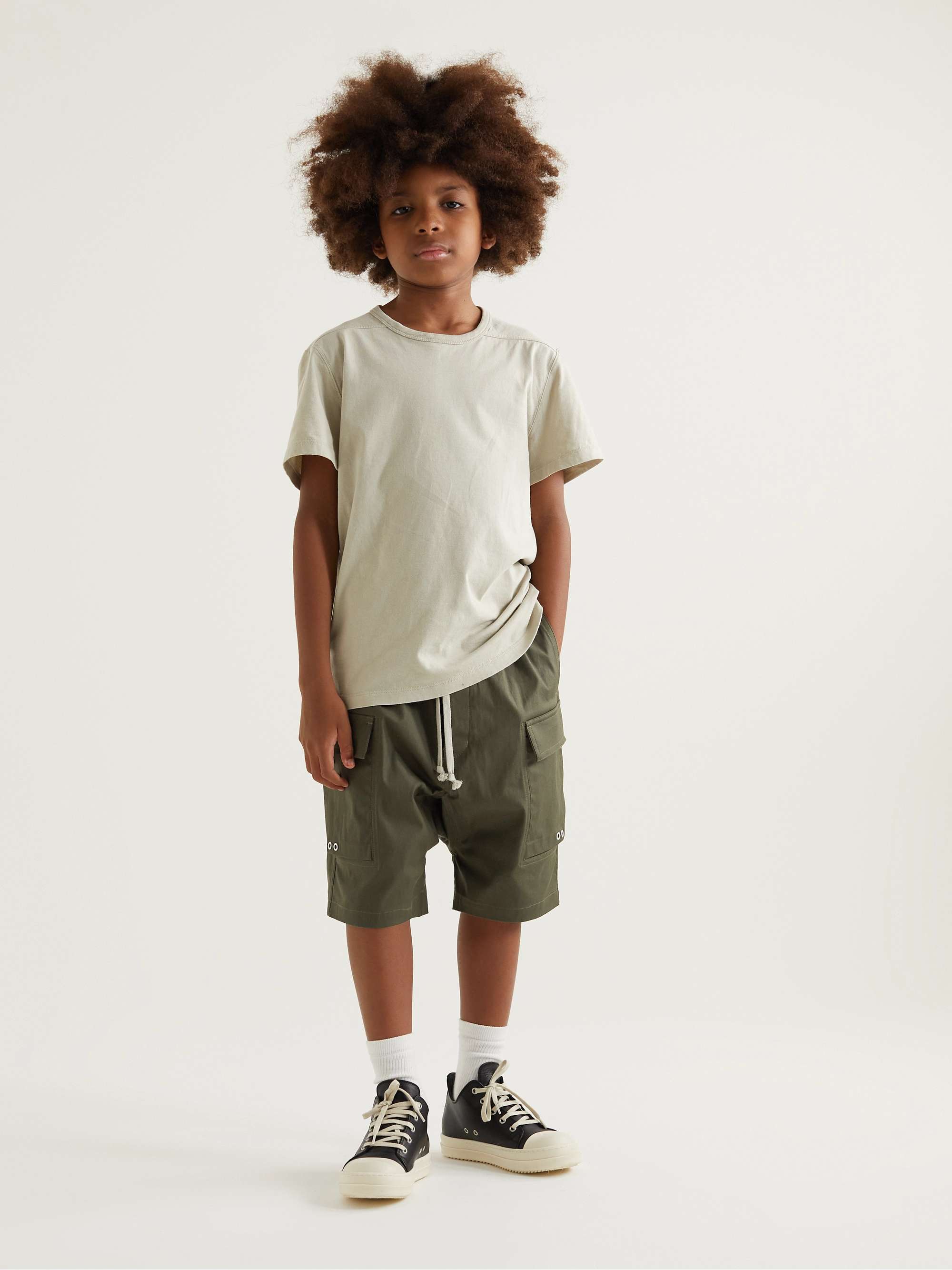 RICK OWENS KIDS Pods Stretch-Cotton Poplin Drawstring Shorts for Men | MR  PORTER