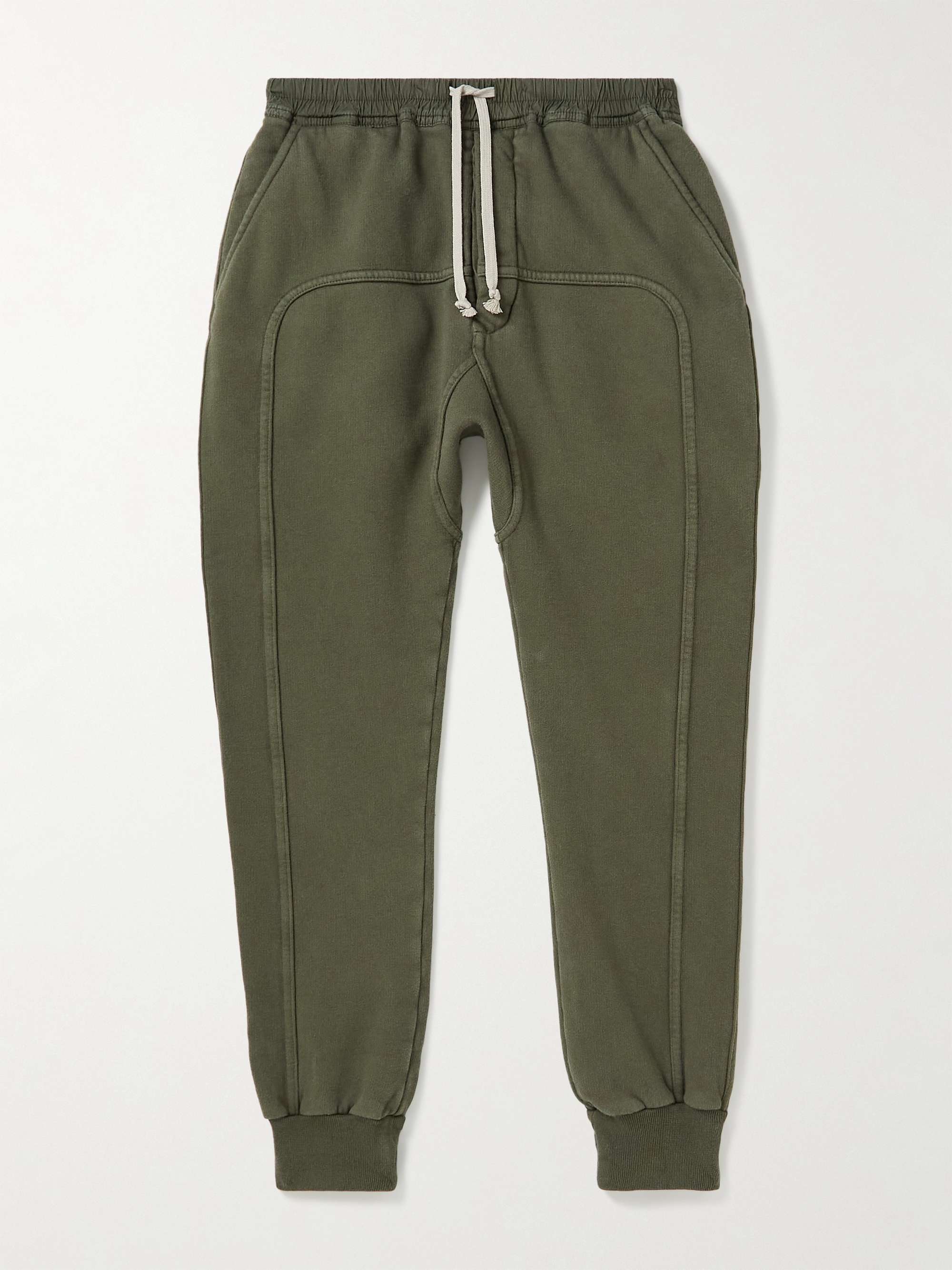 Rick Owens Kids Prisoner Tapered Cotton-Jersey Drawstring Sweatpants - Boys - Green Clothing - 12