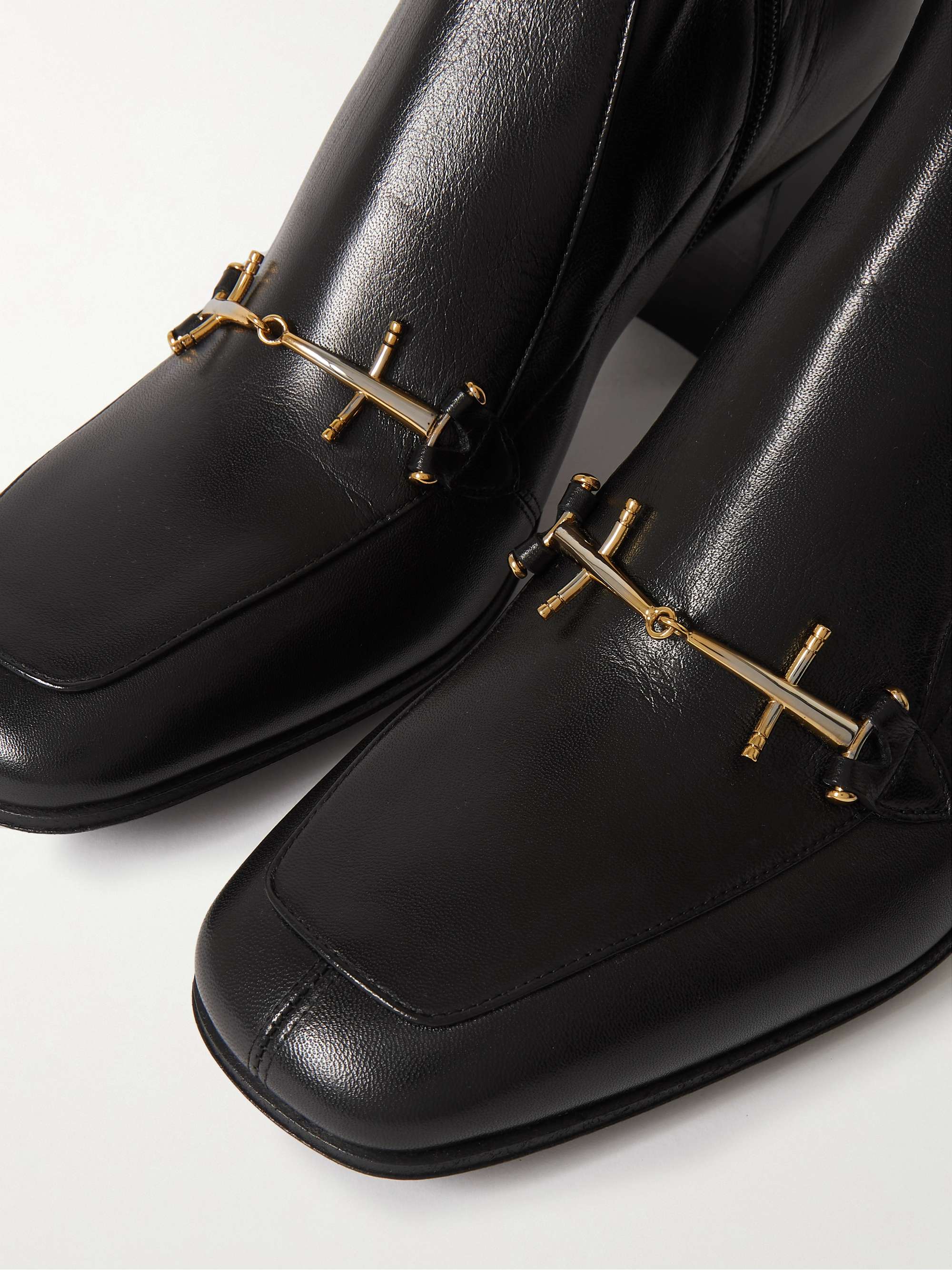 SAINT LAURENT Horsebit Leather Ankle Boots | MR PORTER