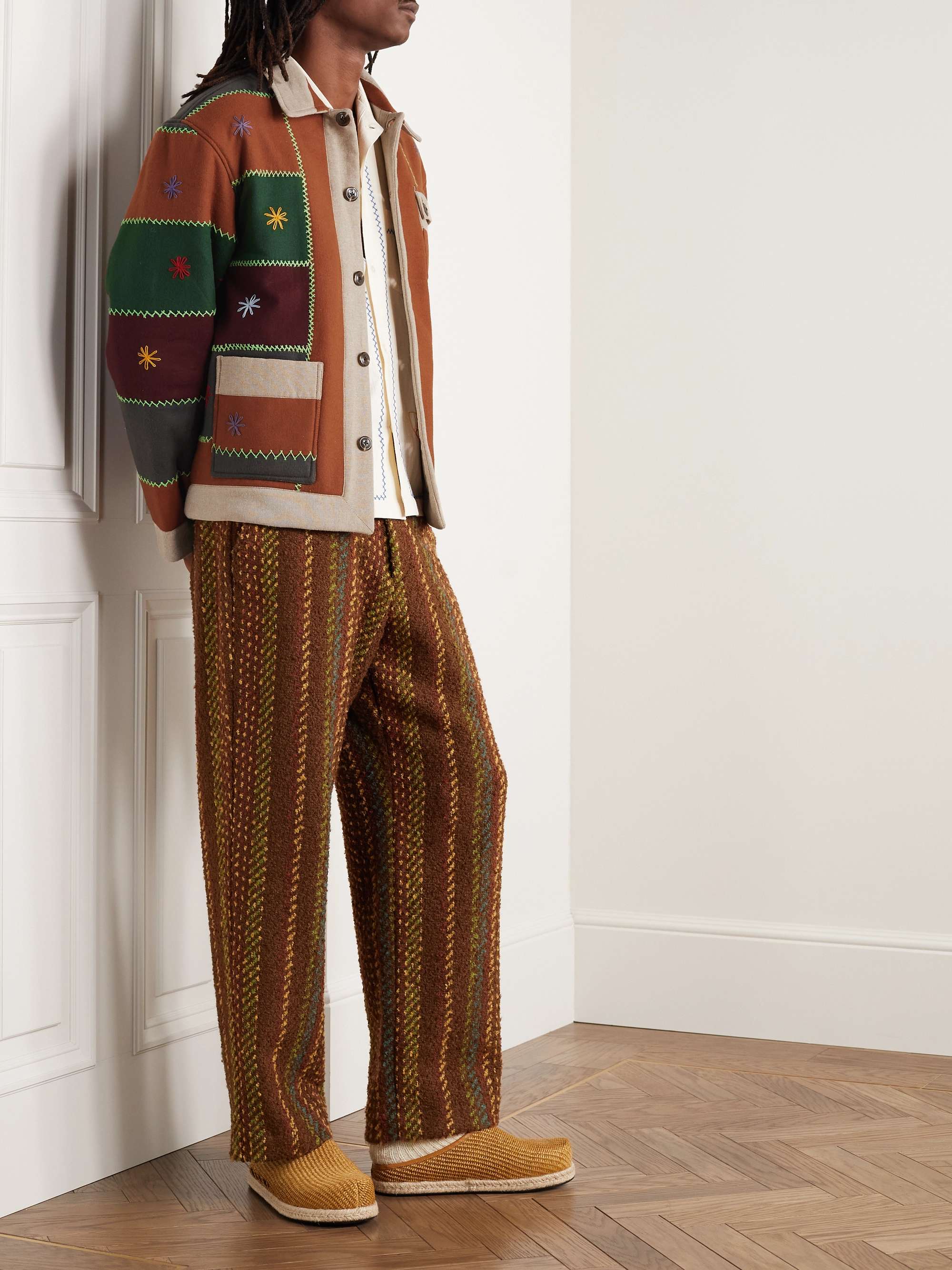 BODE Embroidered Patchwork Wool-Blend Jacket | MR PORTER