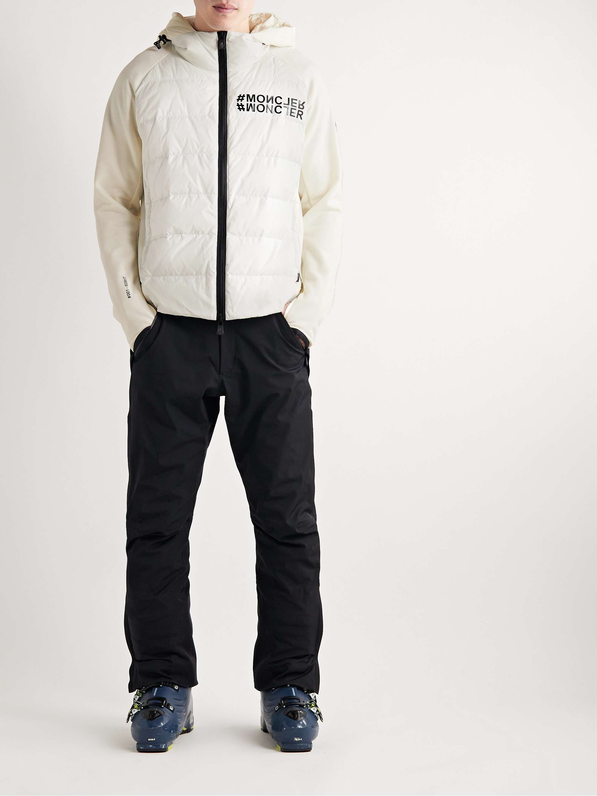 MONCLER GRENOBLE Logo-Print Quilted Shell and Jersey Hooded Down Ski Jacket  for Men | MR PORTER